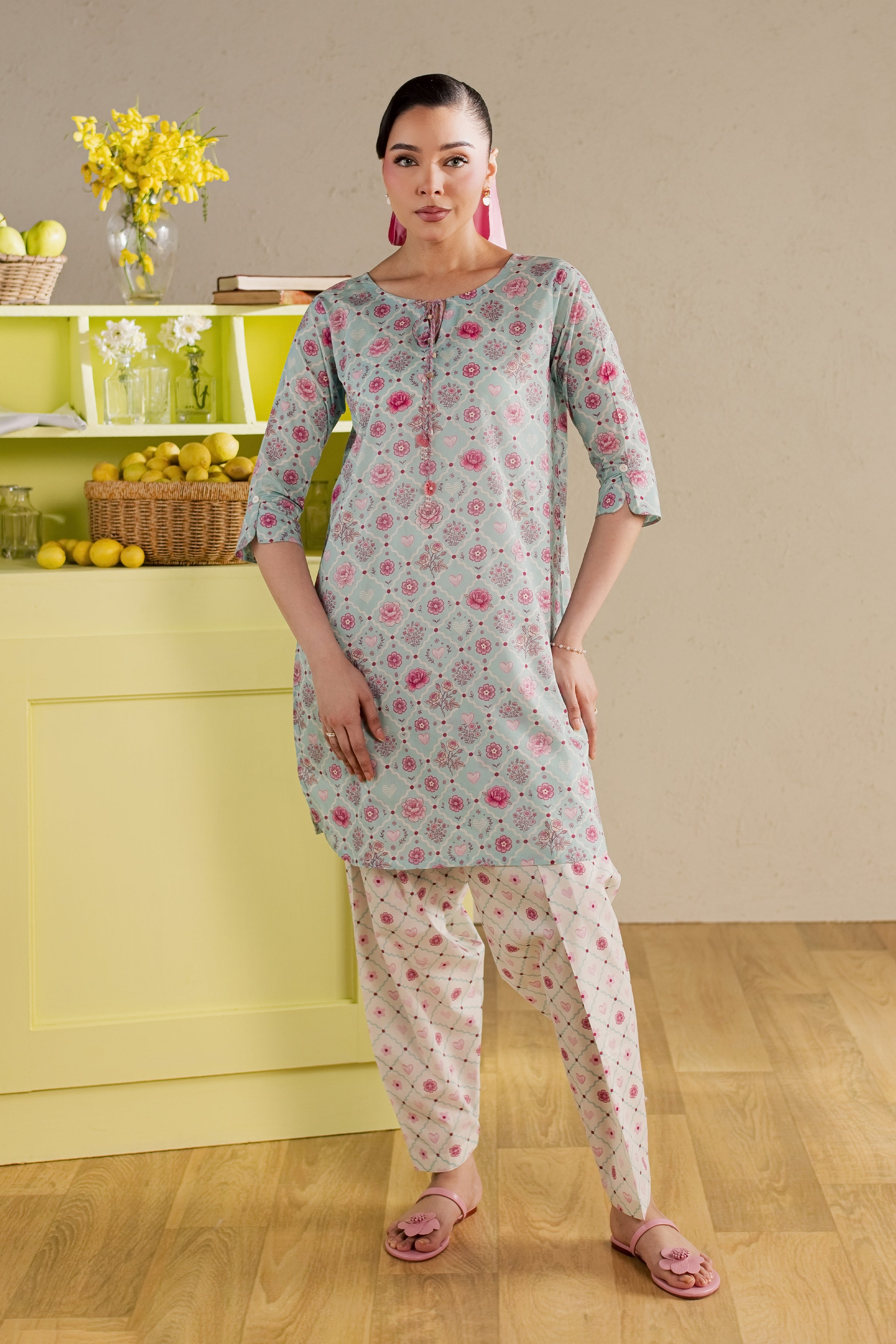Candid 2Pc - Printed Lawn Dress BATIKSS26 BATIK XS / Ice Blue / Lawn-S / Ice Blue / Lawn-M / Ice Blue / Lawn-L / Ice Blue / Lawn-XL / Ice Blue / Lawn