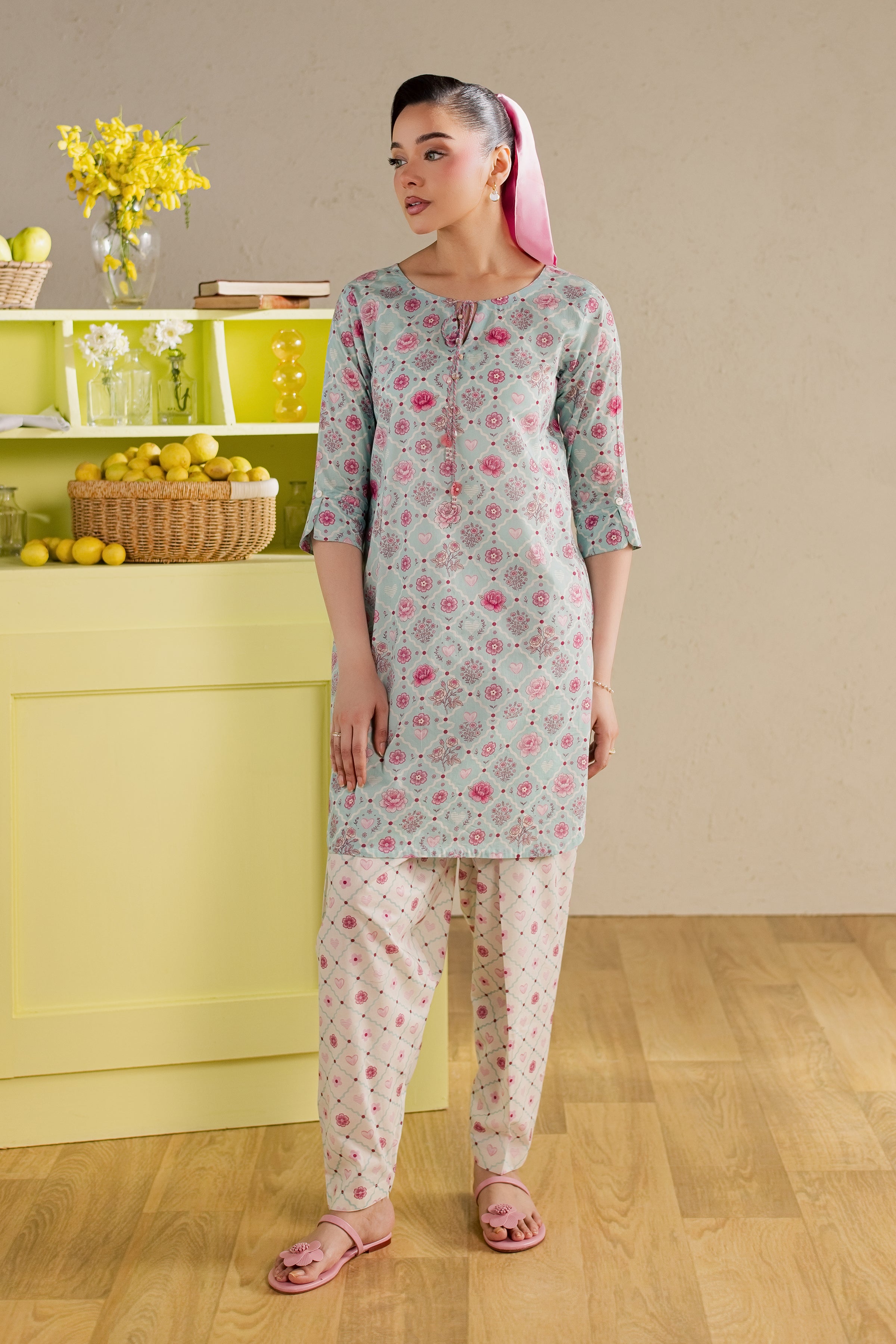 Candid 2Pc - Printed Lawn Dress BATIKSS26 BATIK XS / Ice Blue / Lawn-S / Ice Blue / Lawn-M / Ice Blue / Lawn-L / Ice Blue / Lawn-XL / Ice Blue / Lawn