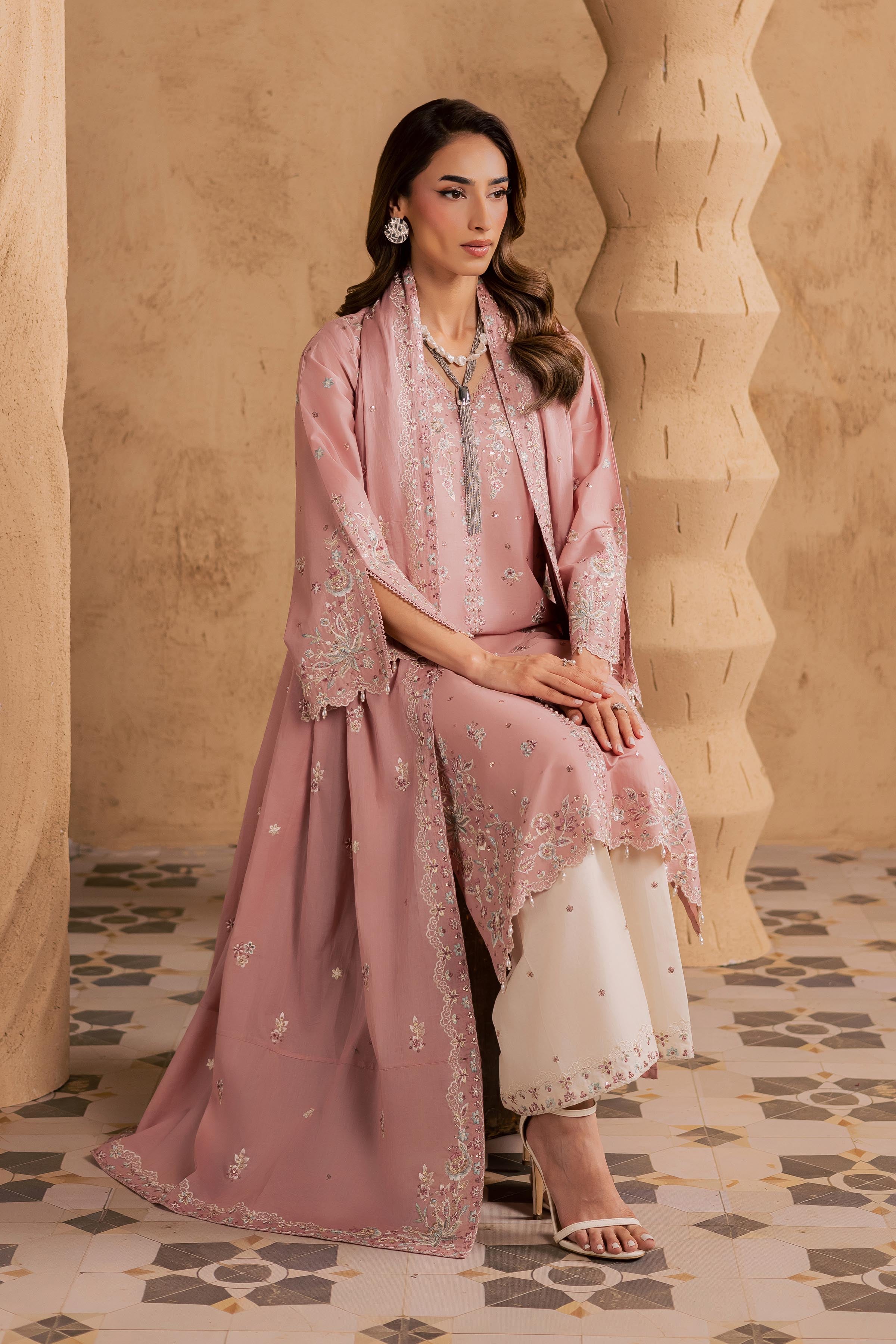 Candy 3Pc - Embroidered Festive Pret BATIKSS26 BATIK XS / Taffy Pink / Pima Lawn-S / Taffy Pink / Pima Lawn-M / Taffy Pink / Pima Lawn-L / Taffy Pink / Pima Lawn-XL / Taffy Pink / Pima Lawn