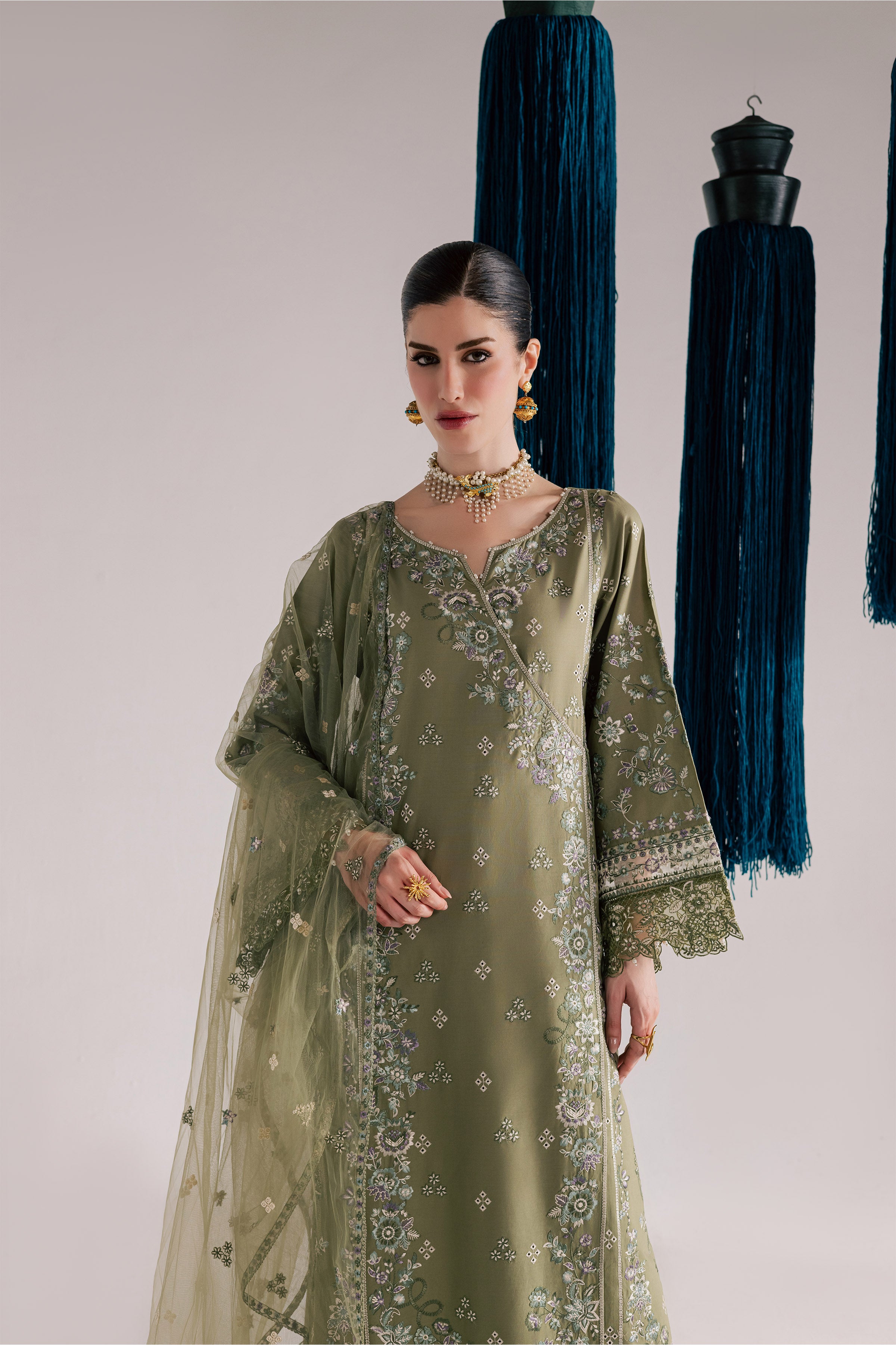 Caniya 3Pc - Festive Eid Pret BATIKSS26 BATIK XS / Moss Eggnog / Pima Lawn-S / Moss Eggnog / Pima Lawn-M / Moss Eggnog / Pima Lawn-L / Moss Eggnog / Pima Lawn-XL / Moss Eggnog / Pima Lawn