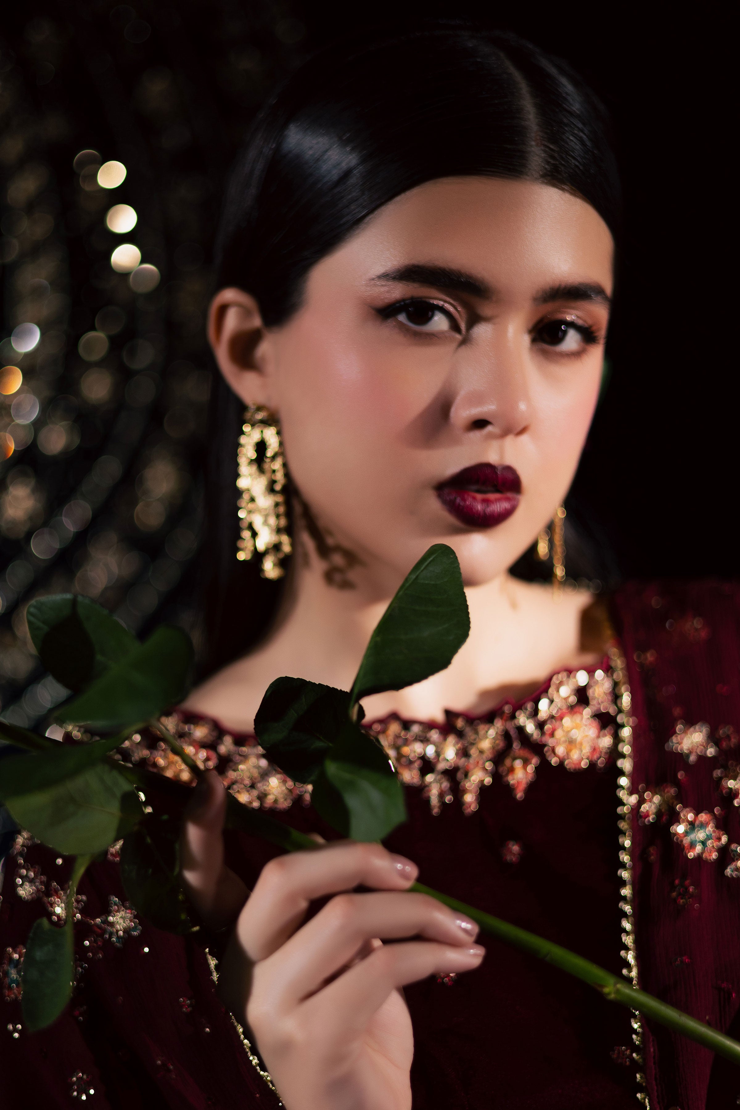 Capricorn 3Pc - Velvet Luxe Pret BATIKLuxePRET2025 BATIK XS / Maroon / Velvet-S / Maroon / Velvet-M / Maroon / Velvet-L / Maroon / Velvet-XL / Maroon / Velvet