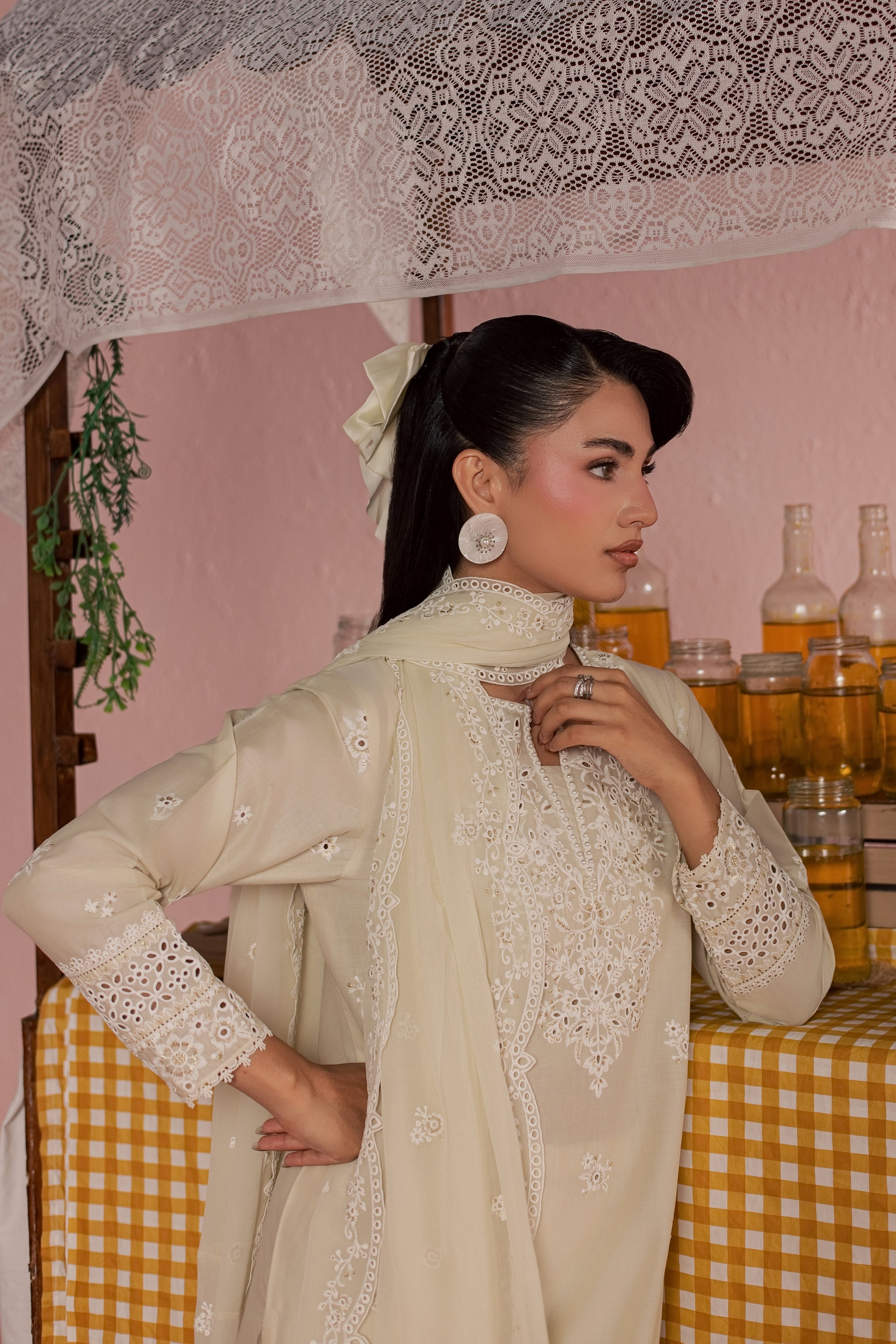Caramel 3Pc - Embroidered Lawn Dress BATIKSS26 BATIK XS / Beige / Pima Lawn-S / Beige / Pima Lawn-M / Beige / Pima Lawn-L / Beige / Pima Lawn-XL / Beige / Pima Lawn