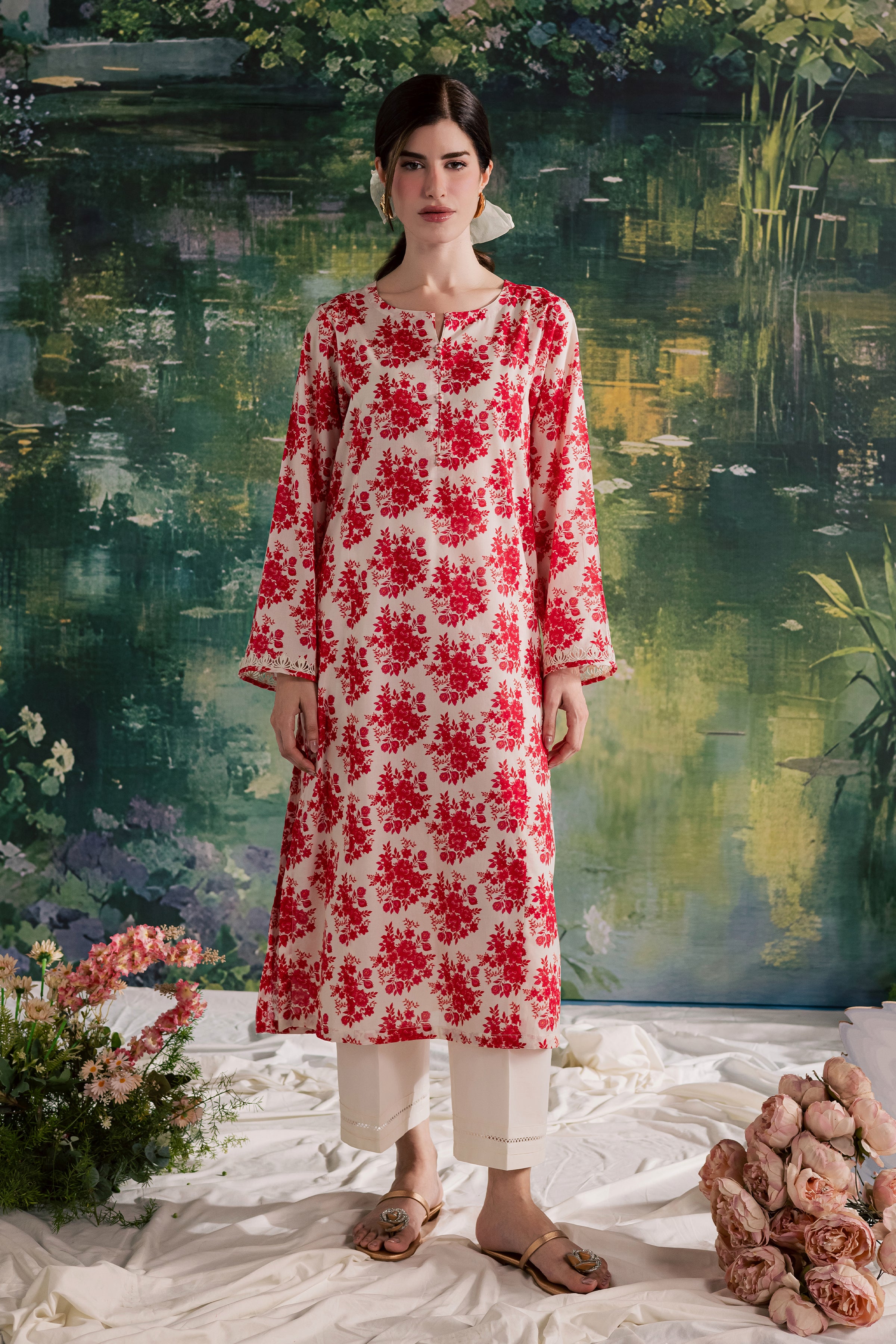 Cardi 2Pc - Printed Lawn Dress BATIKSS26 BATIK XS / Off White / Lawn-S / Off White / Lawn-M / Off White / Lawn-L / Off White / Lawn-XL / Off White / Lawn