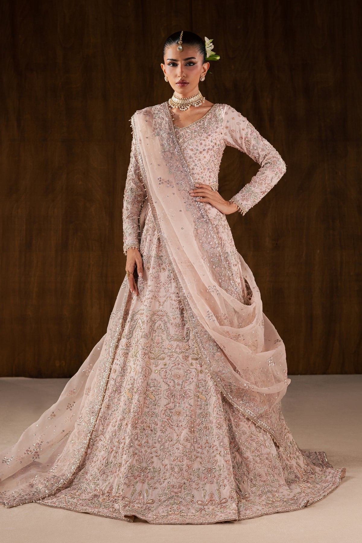 Chamkeli 4Pc - Bridal Dress BATIKBRIDALS2026 BATIK S / Powder Pink / Raw Silk