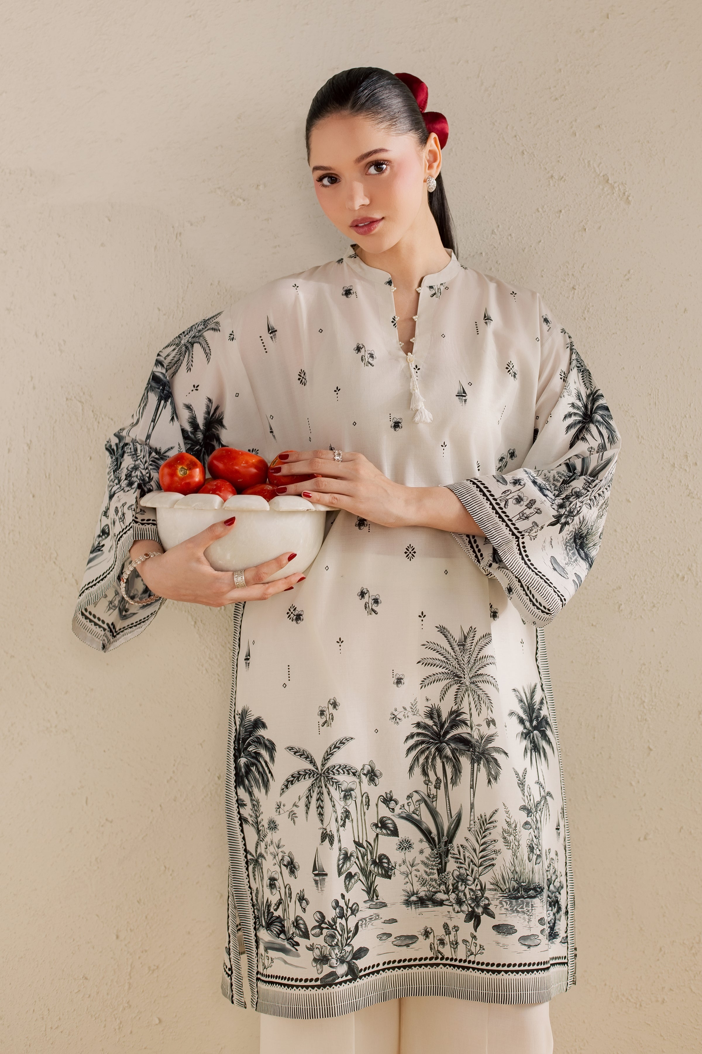 Connor 2Pc - Printed Lawn Dress BATIKSS26 BATIK XS / Off White / Lawn-S / Off White / Lawn-M / Off White / Lawn-L / Off White / Lawn-XL / Off White / Lawn