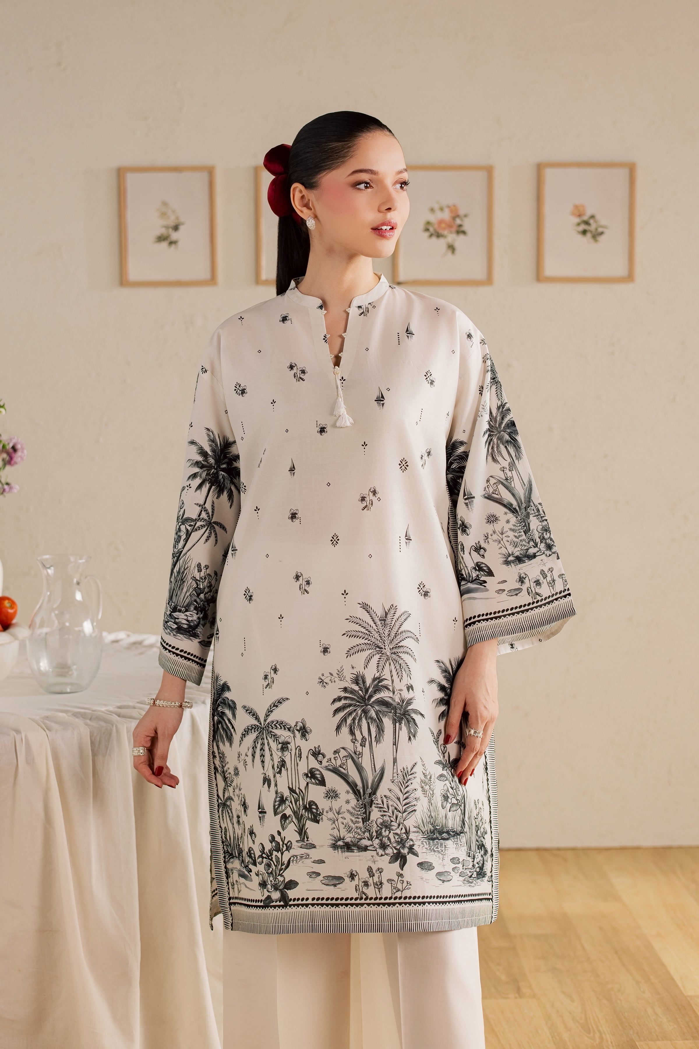 Connor 2Pc - Printed Lawn Dress BATIKSS26 BATIK XS / Off White / Lawn-S / Off White / Lawn-M / Off White / Lawn-L / Off White / Lawn-XL / Off White / Lawn