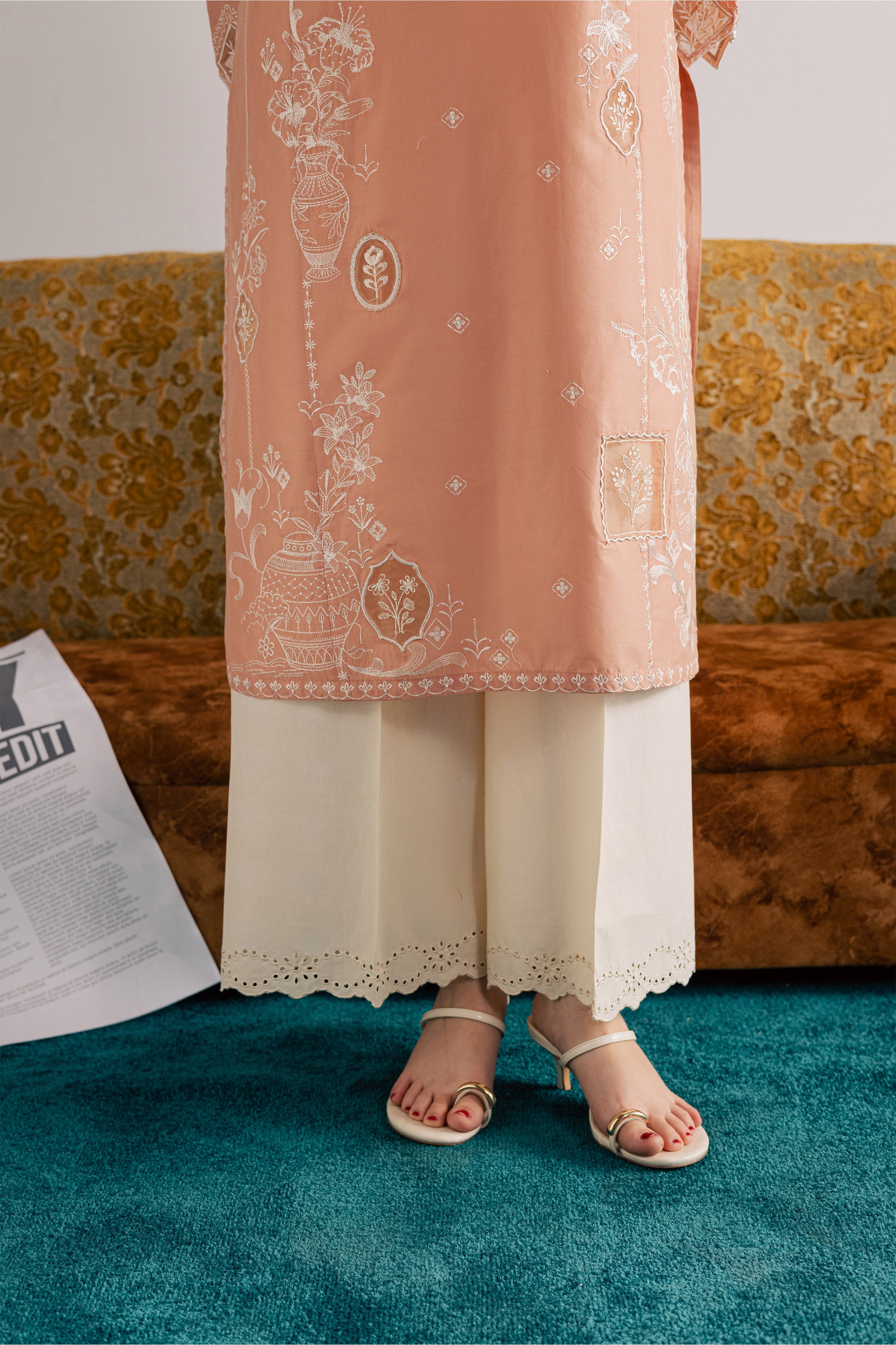 Coraline 3Pc - Embroidered Lawn Dress EverydayEdit26 BATIK XS / Cafe Crème / Pima Lawn-S / Cafe Crème / Pima Lawn-M / Cafe Crème / Pima Lawn-L / Cafe Crème / Pima Lawn-XL / Cafe Crème / Pima Lawn