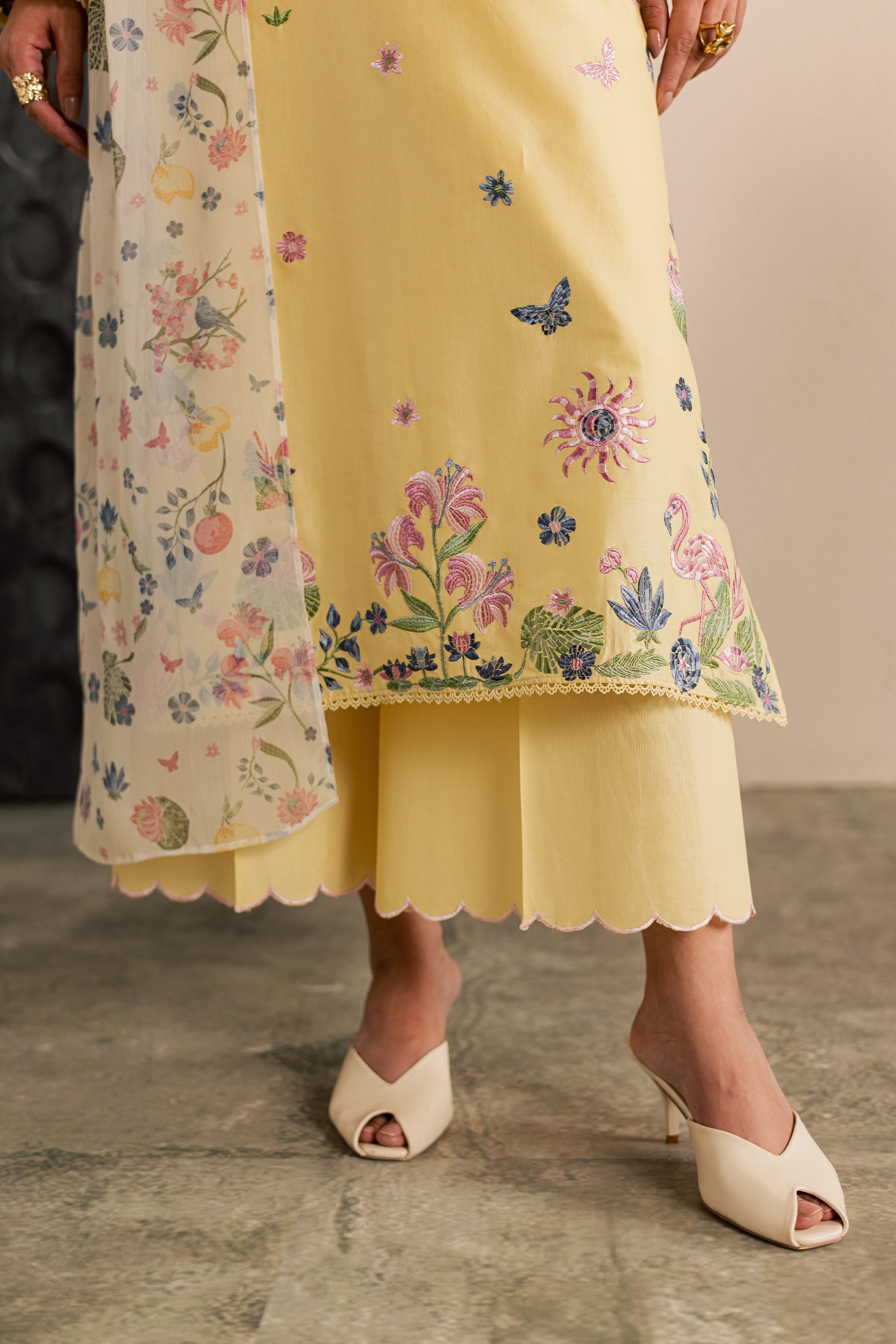 Custard 3Pc - Embroidered Lawn Dress EverydayEdit26 BATIK XS / Butter / Pima Lawn-S / Butter / Pima Lawn-M / Butter / Pima Lawn-L / Butter / Pima Lawn-XL / Butter / Pima Lawn
