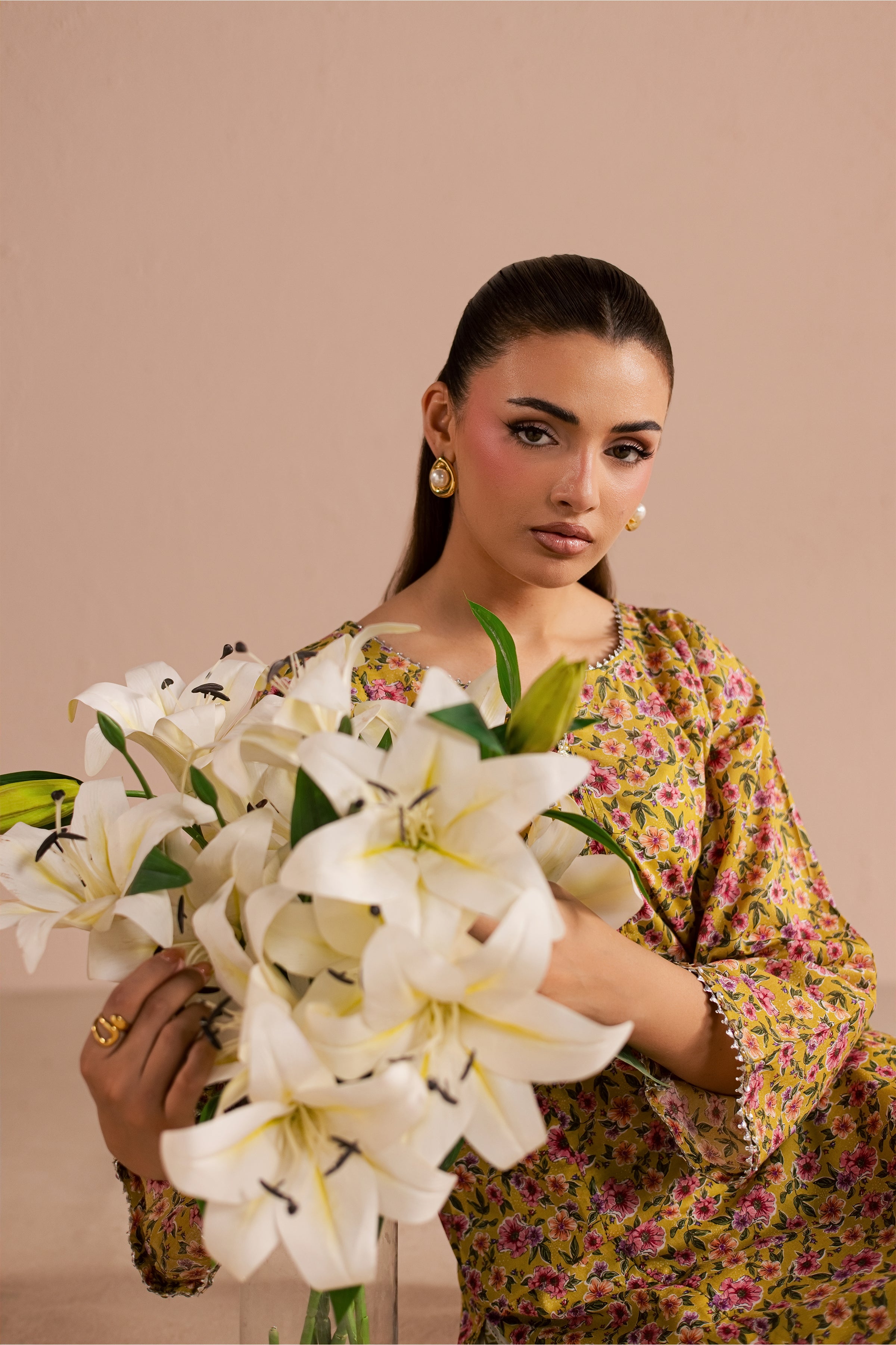Dan 2Pc - Printed Lawn Dress BATIKSS26 BATIK XS / Mustard / Lawn-S / Mustard / Lawn-M / Mustard / Lawn-L / Mustard / Lawn-XL / Mustard / Lawn