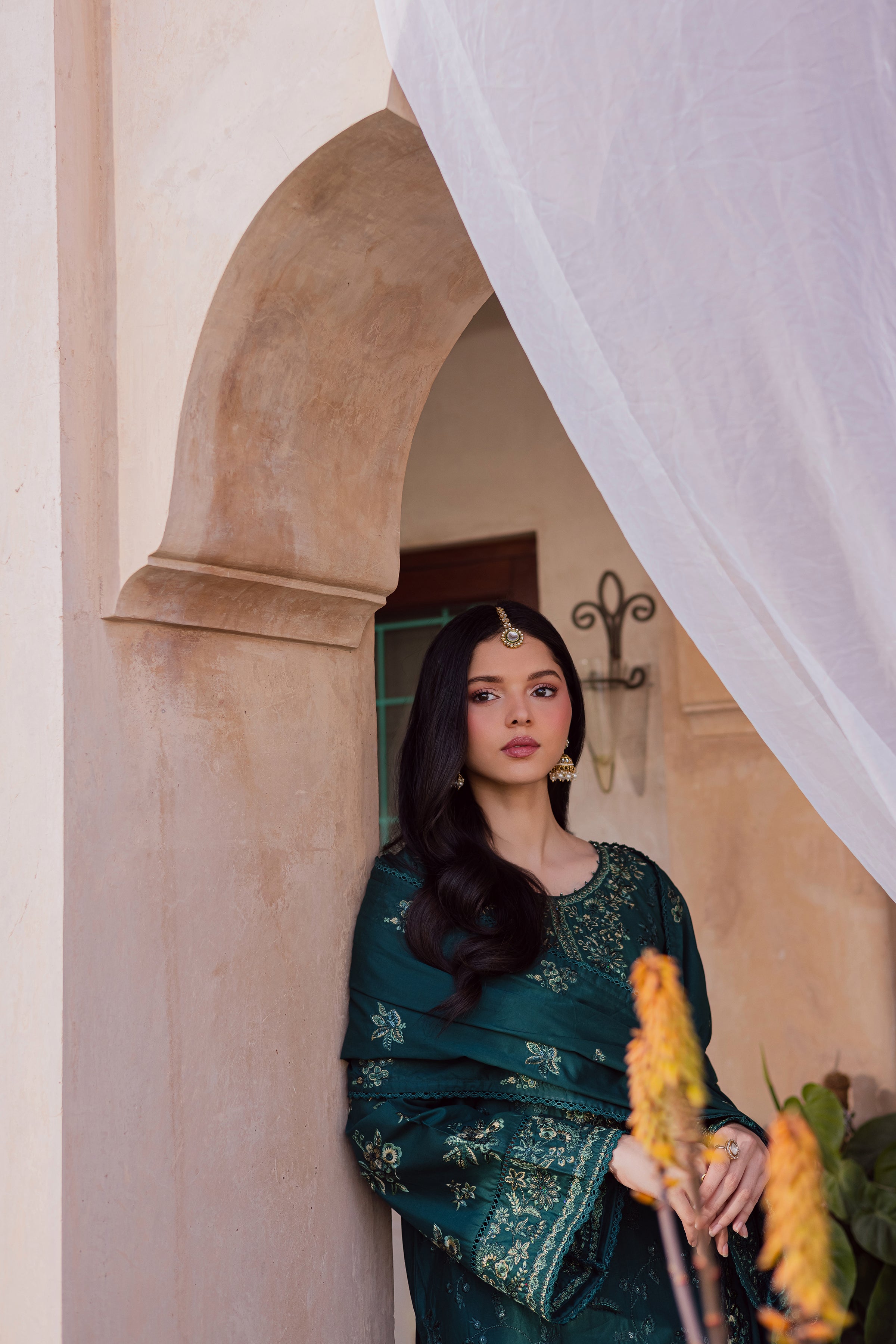 Darosham 3Pc - Festive Embroidered Lawn BATIKEID2026 BATIK XS / Bottle Green / Pima Lawn-S / Bottle Green / Pima Lawn-M / Bottle Green / Pima Lawn-L / Bottle Green / Pima Lawn-XL / Bottle Green / Pima Lawn