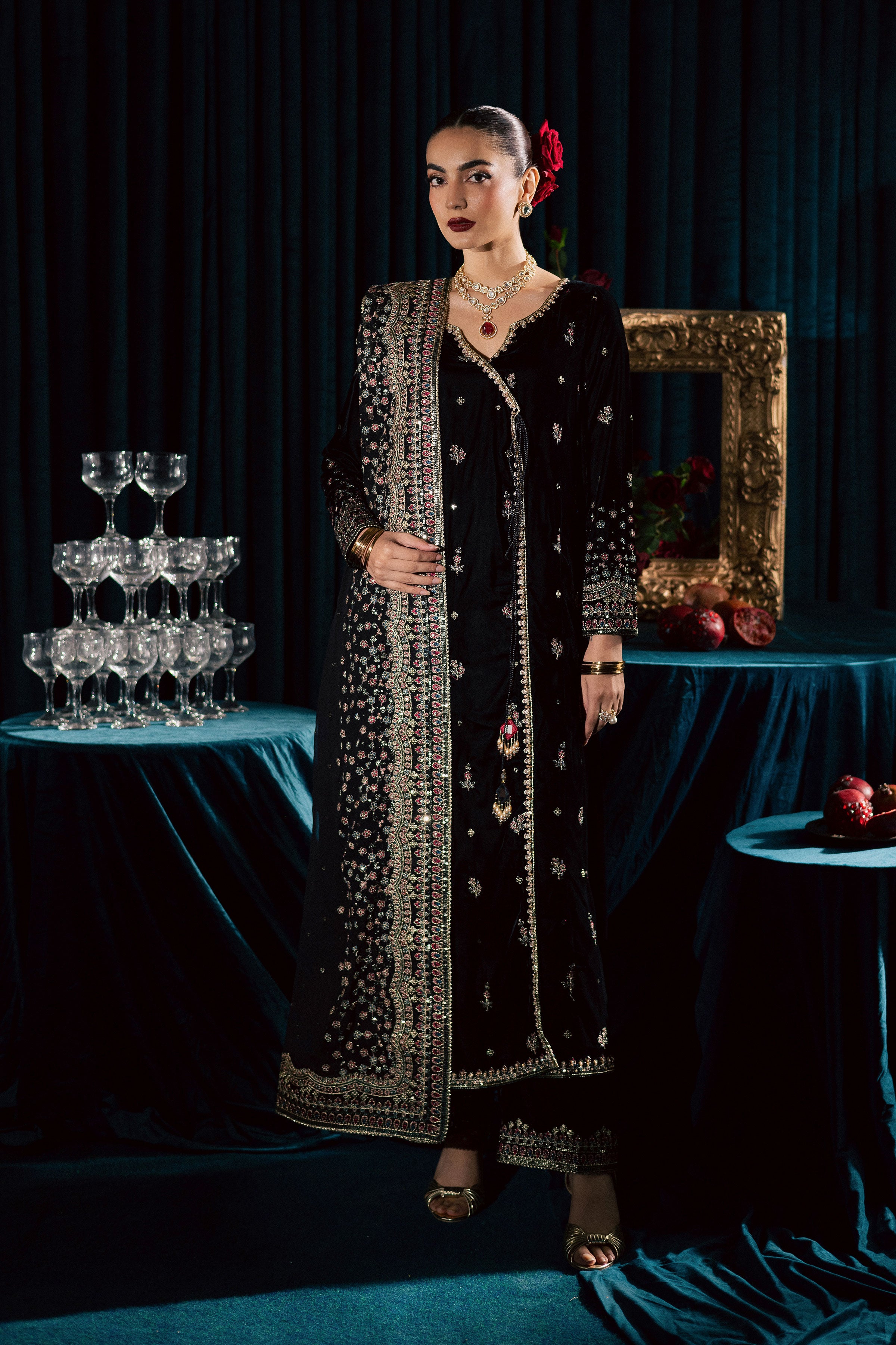 Diamond Black 3Pc - Velvet Formal Dress BATIKstudio BATIK S / Black / Velvet-M / Black / Velvet-L / Black / Velvet