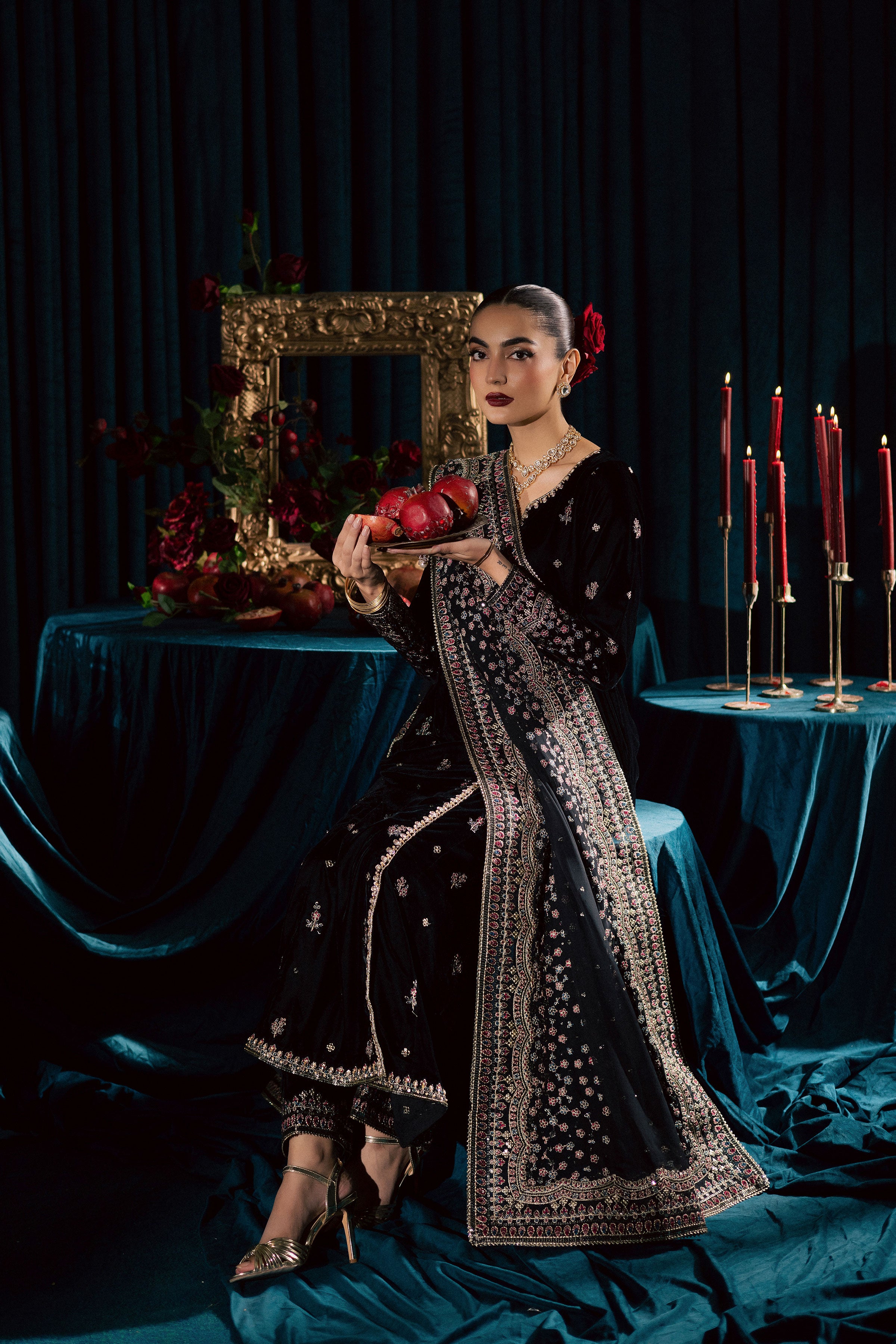 Diamond Black 3Pc - Velvet Formal Dress BATIKstudio BATIK S / Black / Velvet-M / Black / Velvet-L / Black / Velvet