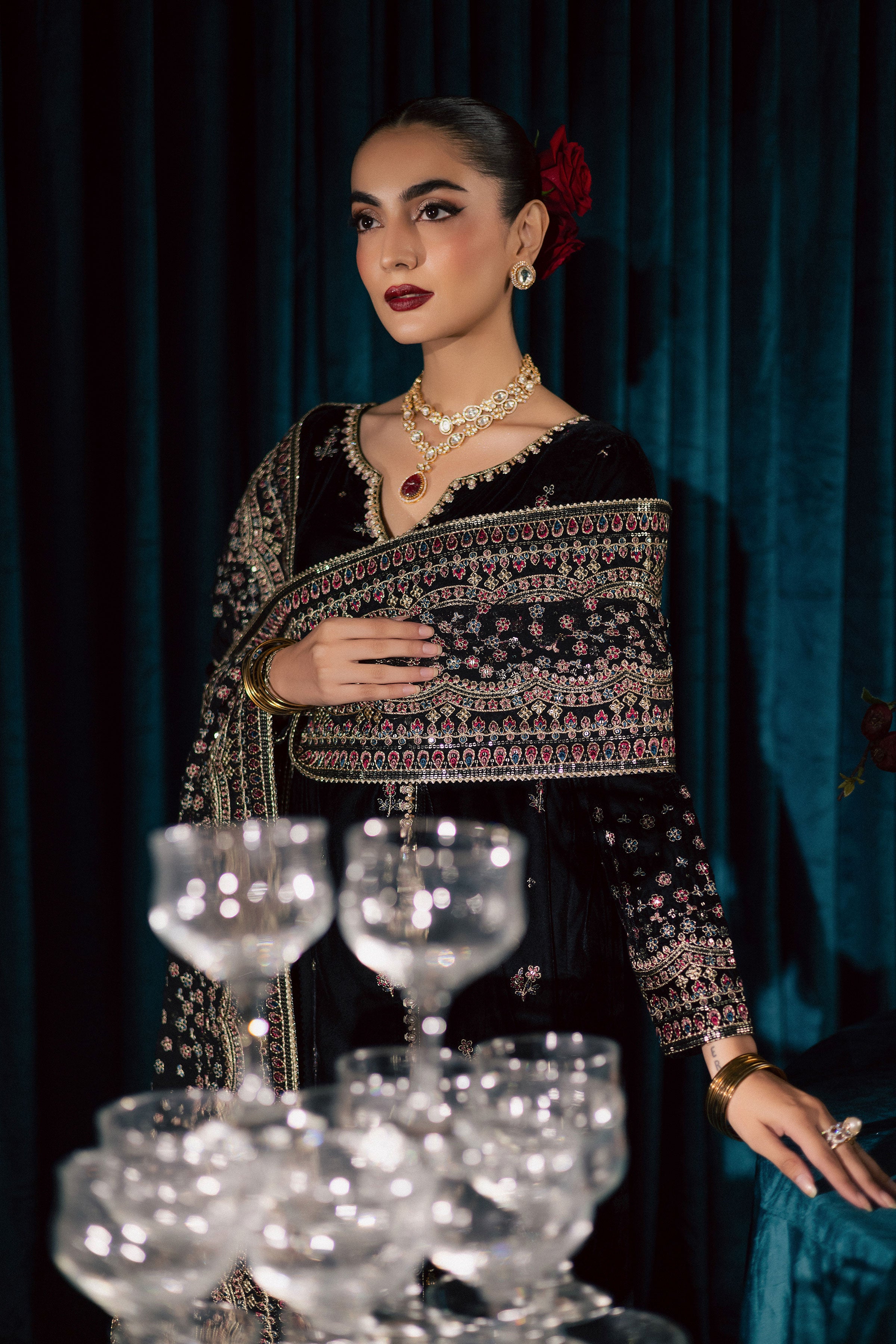 Diamond Black 3Pc - Velvet Formal Dress BATIKstudio BATIK S / Black / Velvet-M / Black / Velvet-L / Black / Velvet