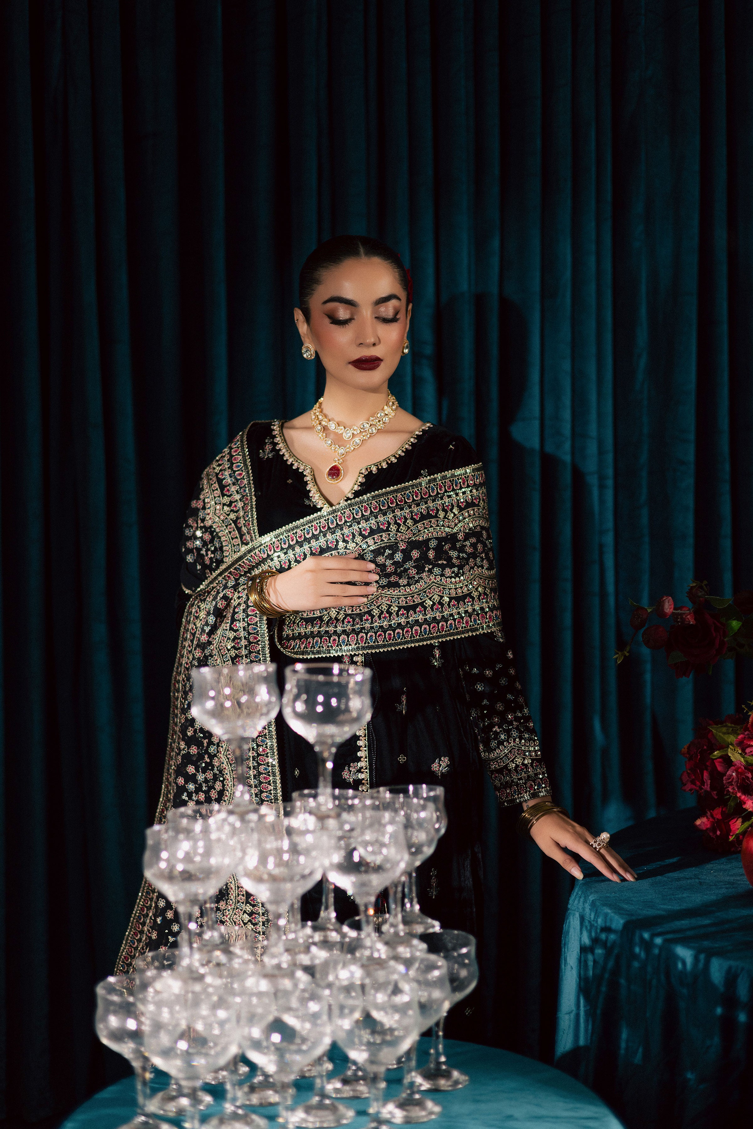 Diamond Black 3Pc - Velvet Formal Dress BATIKstudio BATIK S / Black / Velvet-M / Black / Velvet-L / Black / Velvet
