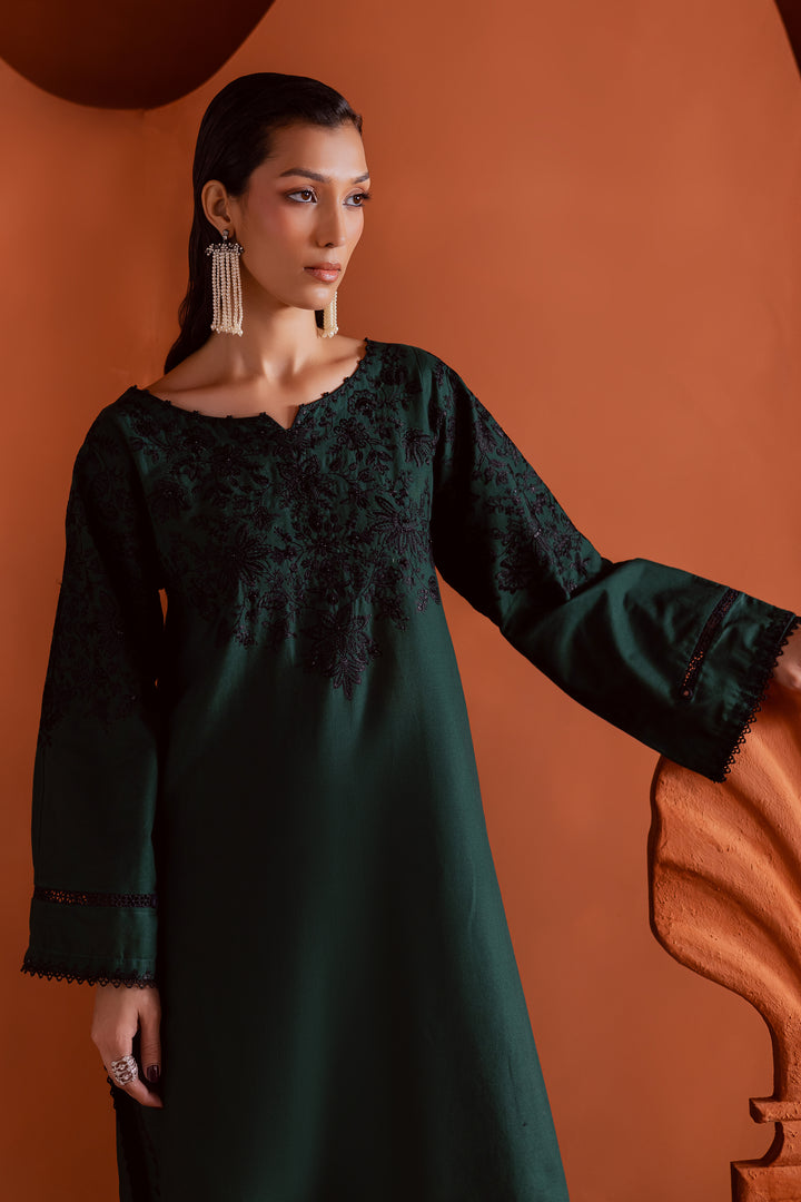 Dippit 2Pc - Embroidered Khaddar Dress BATIK WINTER PRET 2025  BATIK   XS / Emerald Green / Khaddar-S / Emerald Green / Khaddar-M / Emerald Green / Khaddar-L / Emerald Green / Khaddar-XL / Emerald Green / Khaddar