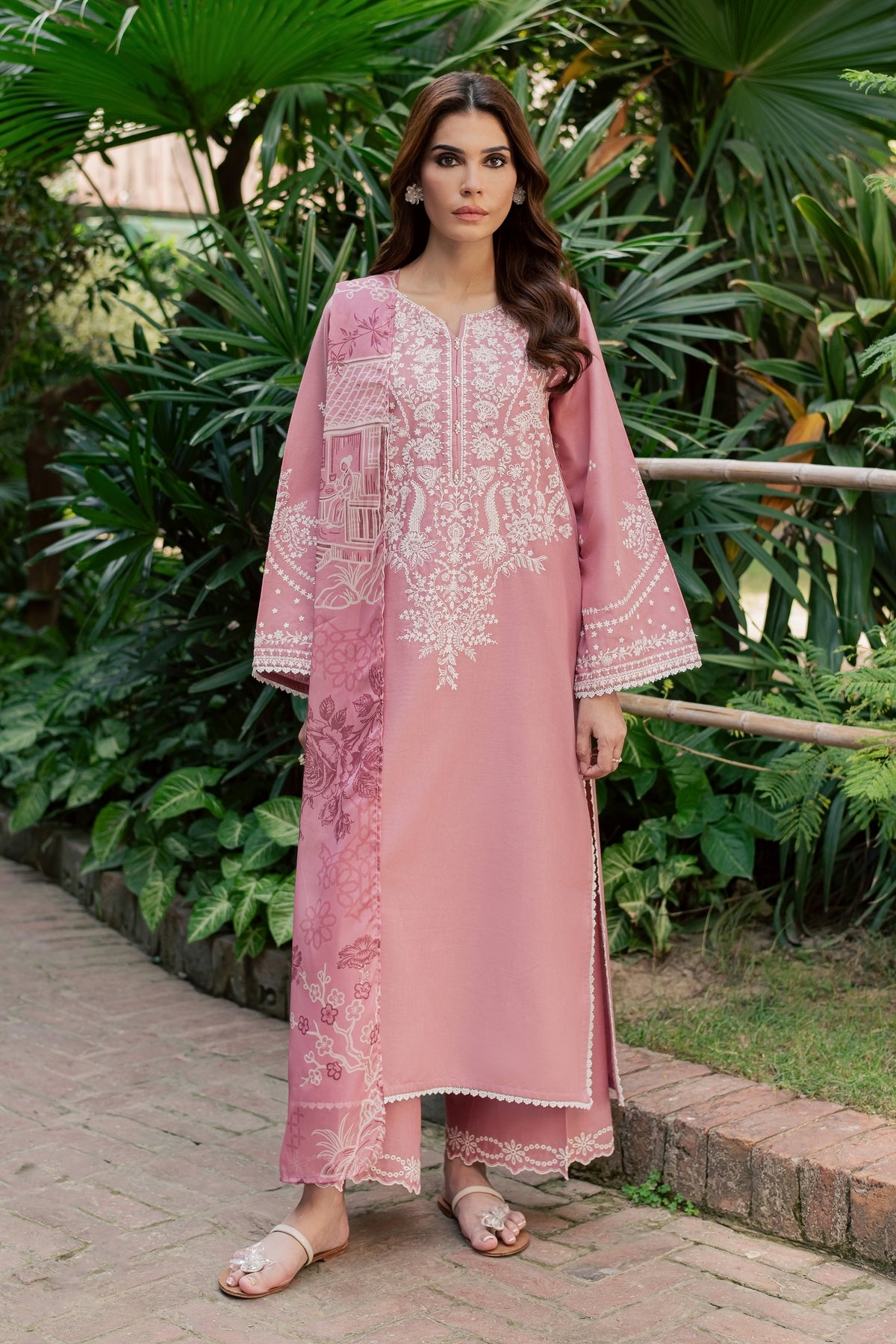 Dove Glove 3Pc - Embroidered Khaddar Pret PRETKHADDAR2026 BATIK XS / Fox Glove / Khaddar
