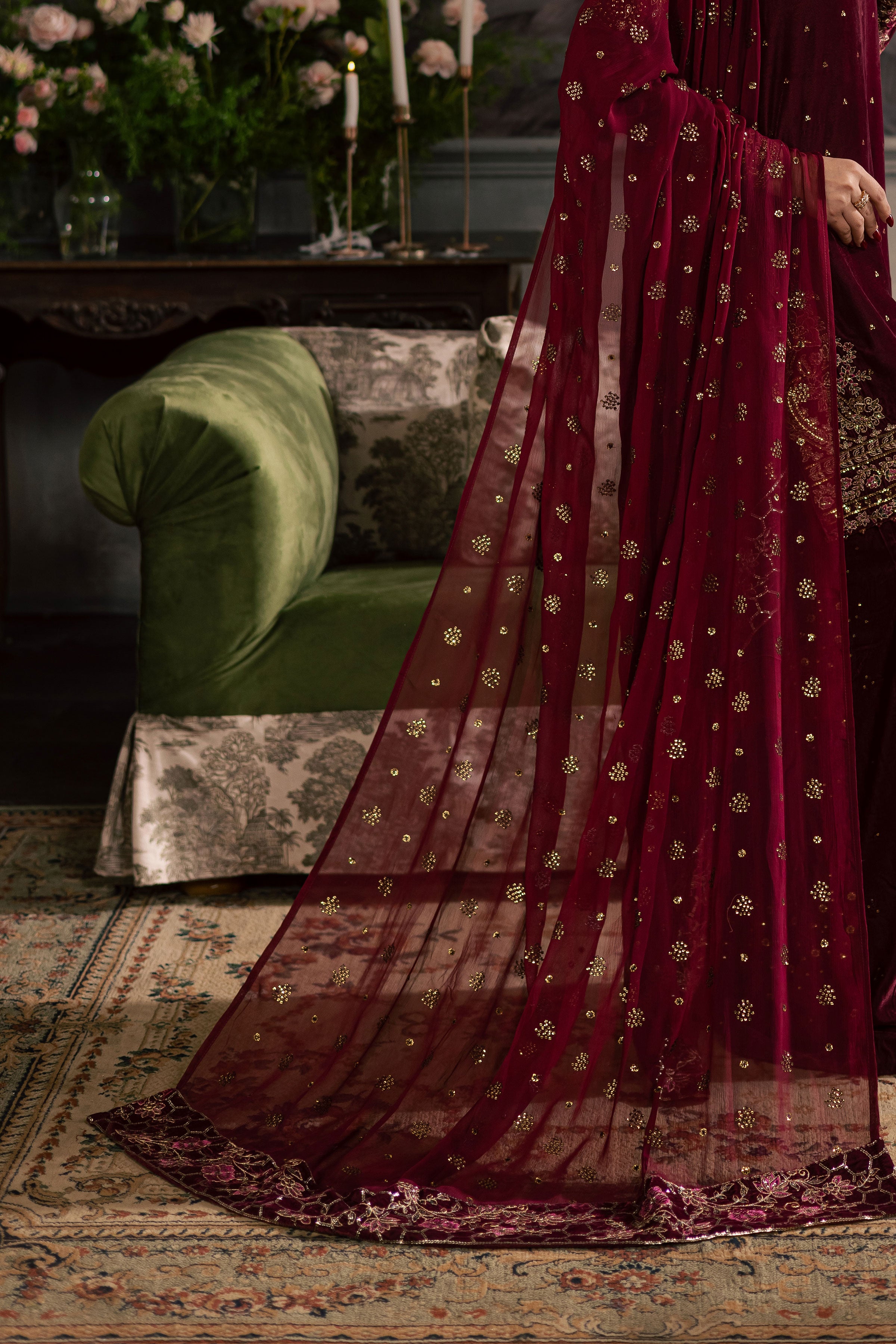 Dust Rose 3Pc - Velvet Luxe Pret BATIKLuxePRET2025 BATIK XS / Old Mauve / Velvet-S / Old Mauve / Velvet-M / Old Mauve / Velvet-L / Old Mauve / Velvet-XL / Old Mauve / Velvet