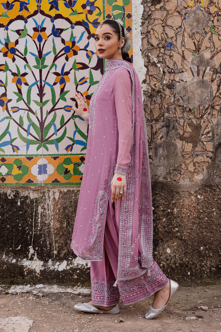 Dusty Salina 3Pc - Festive Luxe Pret BATIKLuxePRET  BATIK   XS / Mauve / Chiffon & Raw Silk-S / Mauve / Chiffon & Raw Silk-M / Mauve / Chiffon & Raw Silk-L / Mauve / Chiffon & Raw Silk-XL / Mauve / Chiffon & Raw Silk