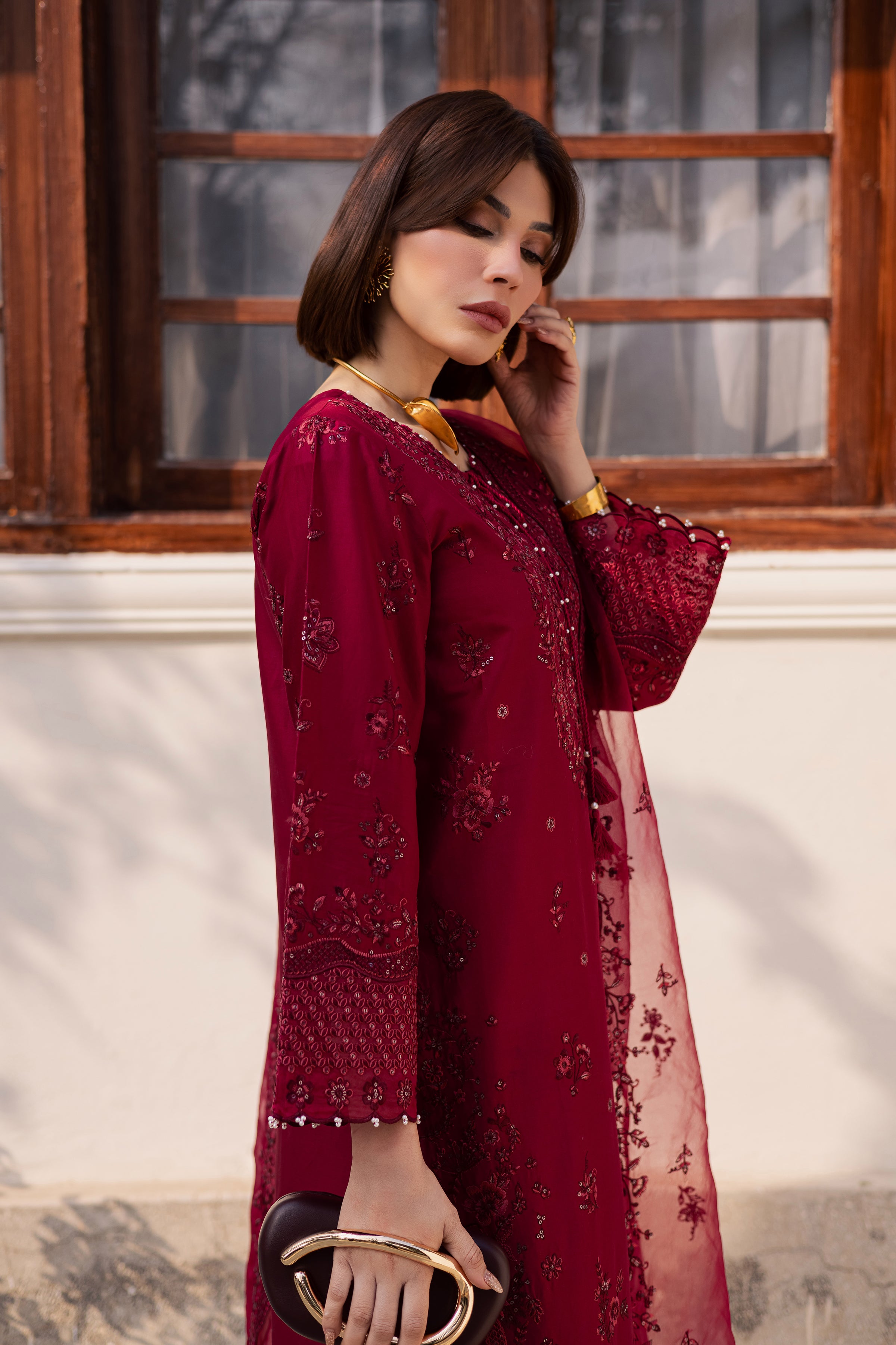 Ecuador 3Pc - Festive Embroidered Lawn BATIKEID2026 BATIK XS / Beet Red / Pima Lawn-S / Beet Red / Pima Lawn-M / Beet Red / Pima Lawn-L / Beet Red / Pima Lawn-XL / Beet Red / Pima Lawn