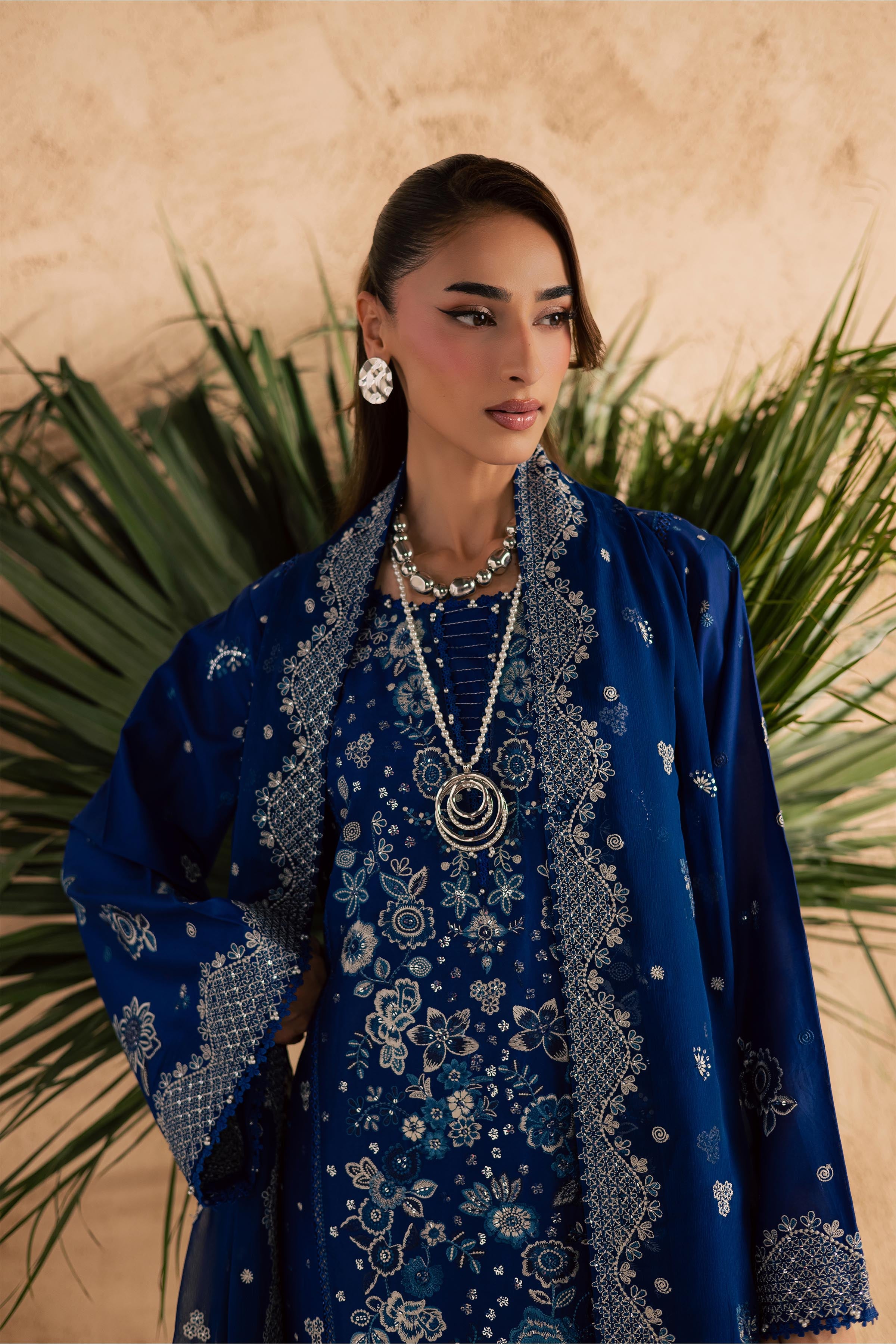 Eirlys 3Pc - Embroidered Festive Pret BATIKSS26 BATIK XS / Electric Blue / Pima Lawn-S / Electric Blue / Pima Lawn-M / Electric Blue / Pima Lawn-L / Electric Blue / Pima Lawn-XL / Electric Blue / Pima Lawn