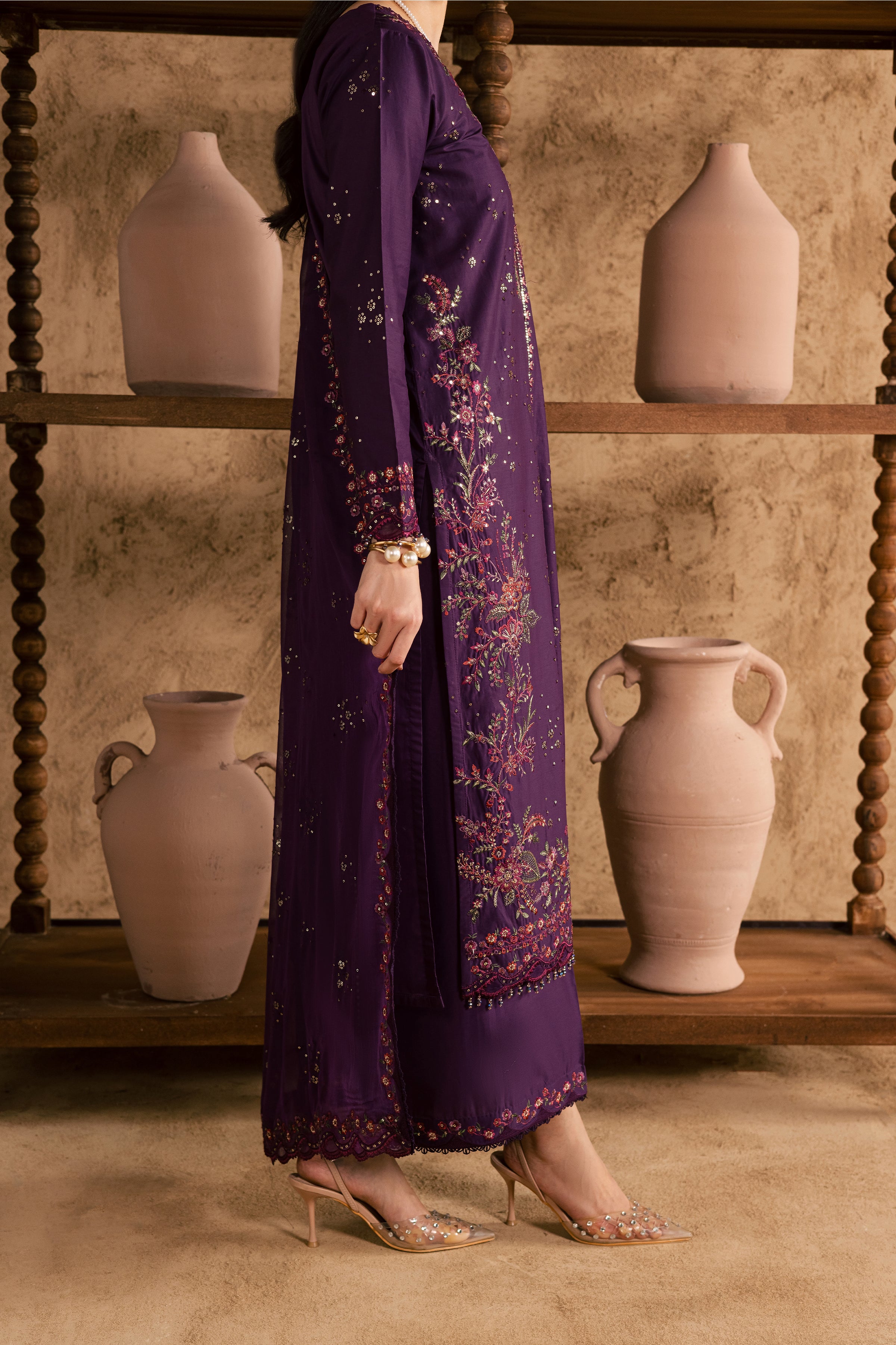 Elaya 3Pc - Festive Eid Pret BATIKEID2026 BATIK XS / Purple / Giza-S / Purple / Giza-M / Purple / Giza-L / Purple / Giza-XL / Purple / Giza