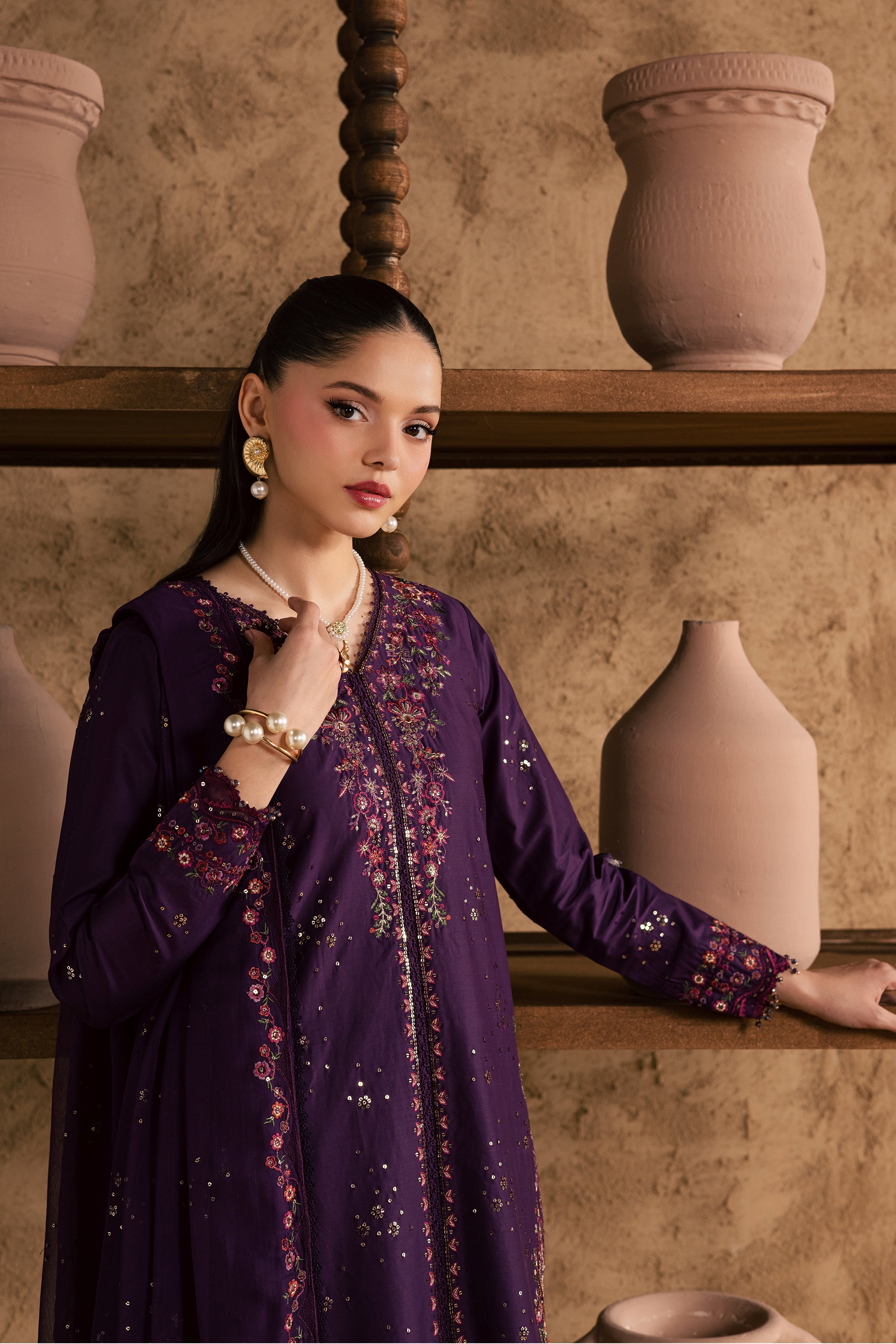 Elaya 3Pc - Festive Eid Pret BATIKEID2026 BATIK XS / Purple / Giza-S / Purple / Giza-M / Purple / Giza-L / Purple / Giza-XL / Purple / Giza