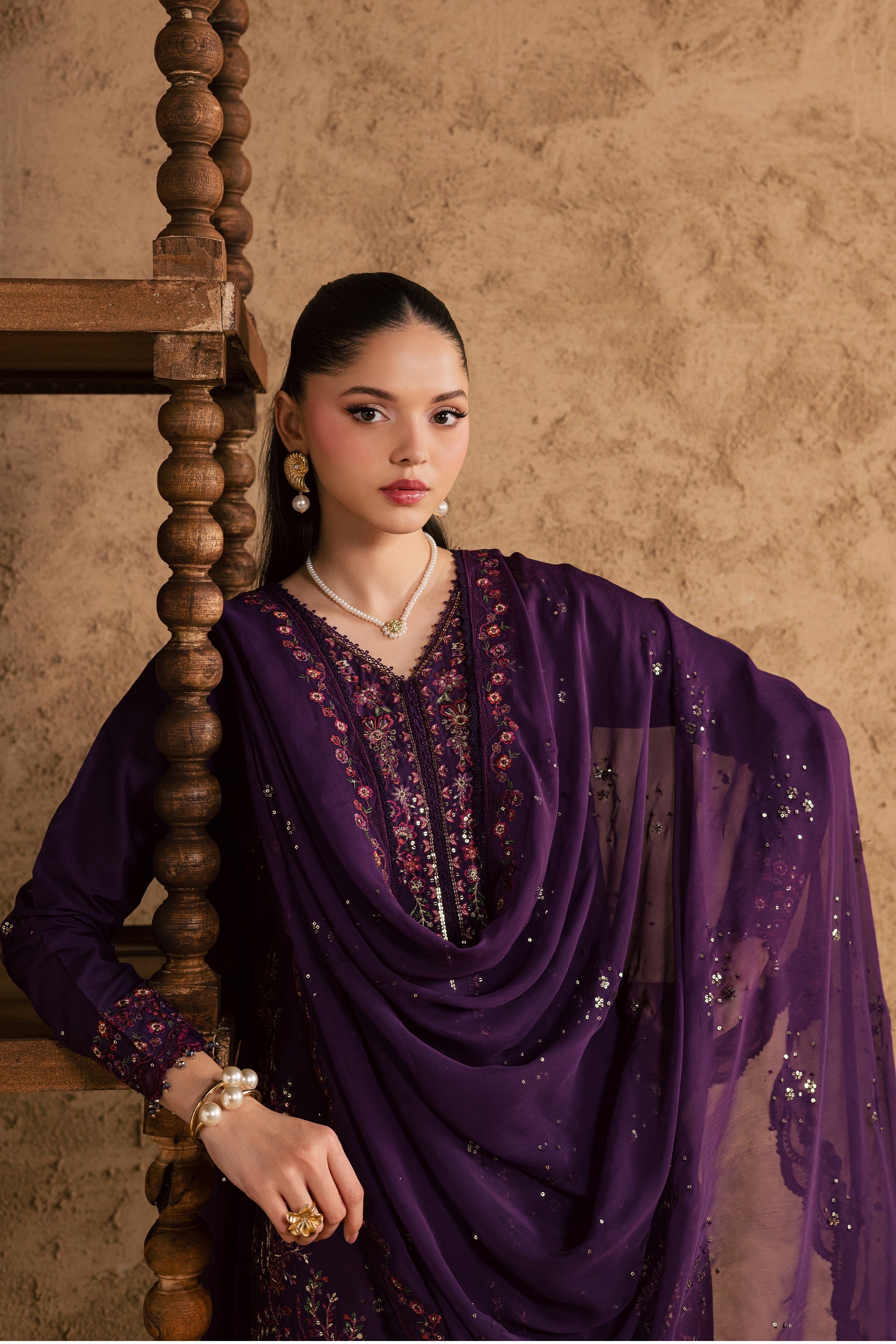 Elaya 3Pc - Festive Eid Pret BATIKEID2026 BATIK XS / Purple / Giza-S / Purple / Giza-M / Purple / Giza-L / Purple / Giza-XL / Purple / Giza