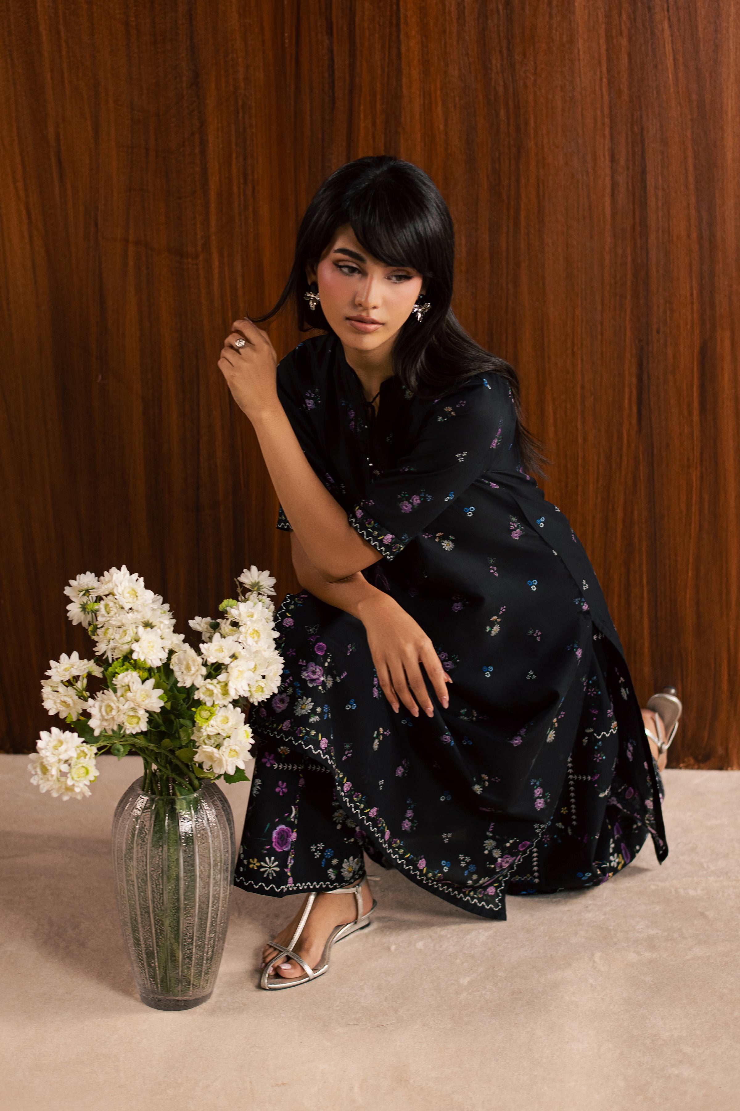 Eleven 2Pc - Printed Lawn Dress BATIKSS26 BATIK XS / Black / Lawn-S / Black / Lawn-M / Black / Lawn-L / Black / Lawn-XL / Black / Lawn