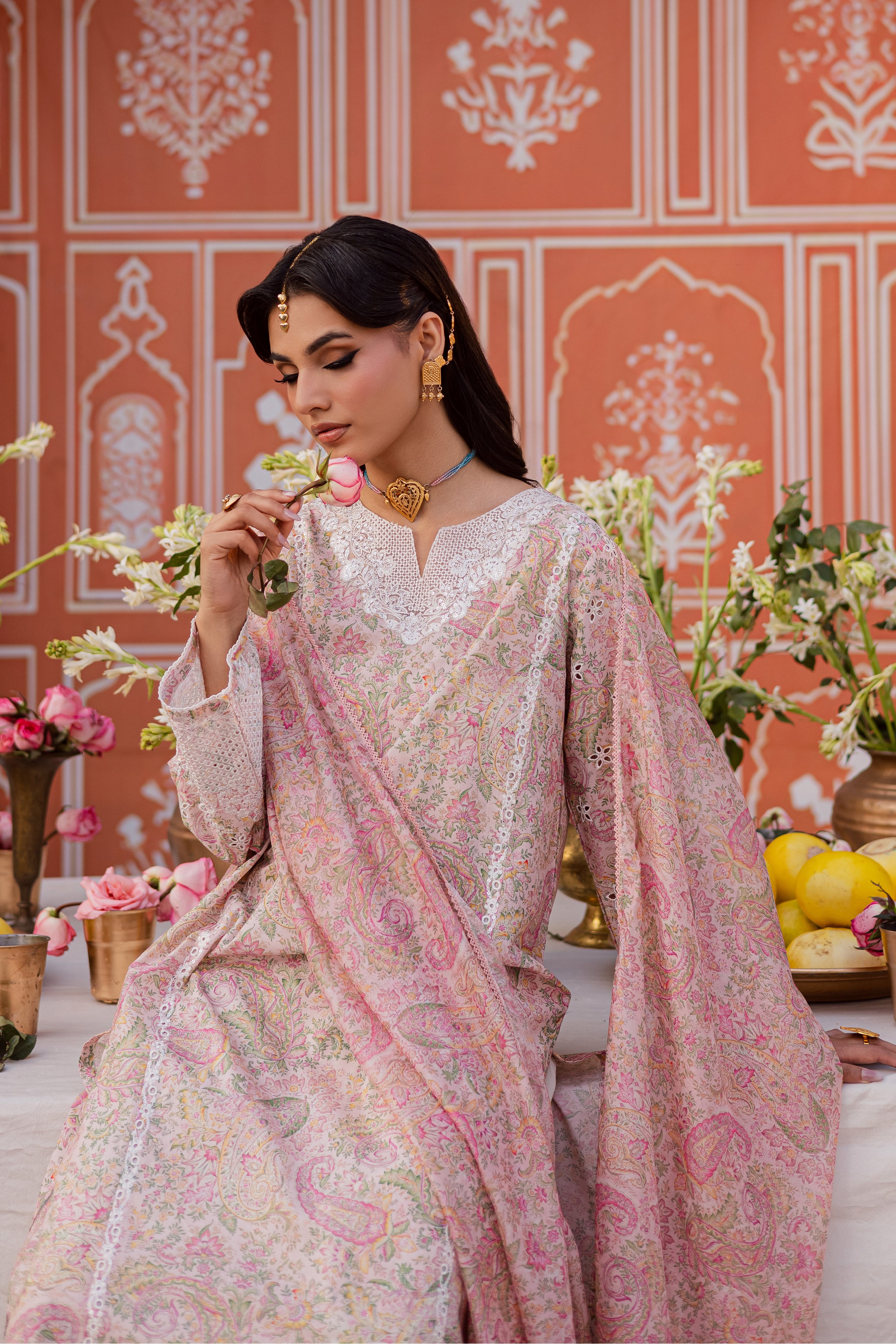 Elika 3Pc - Festive Eid Prints BATIKEID2026 BATIK XS / Pink / Lawn-S / Pink / Lawn-M / Pink / Lawn-L / Pink / Lawn-XL / Pink / Lawn