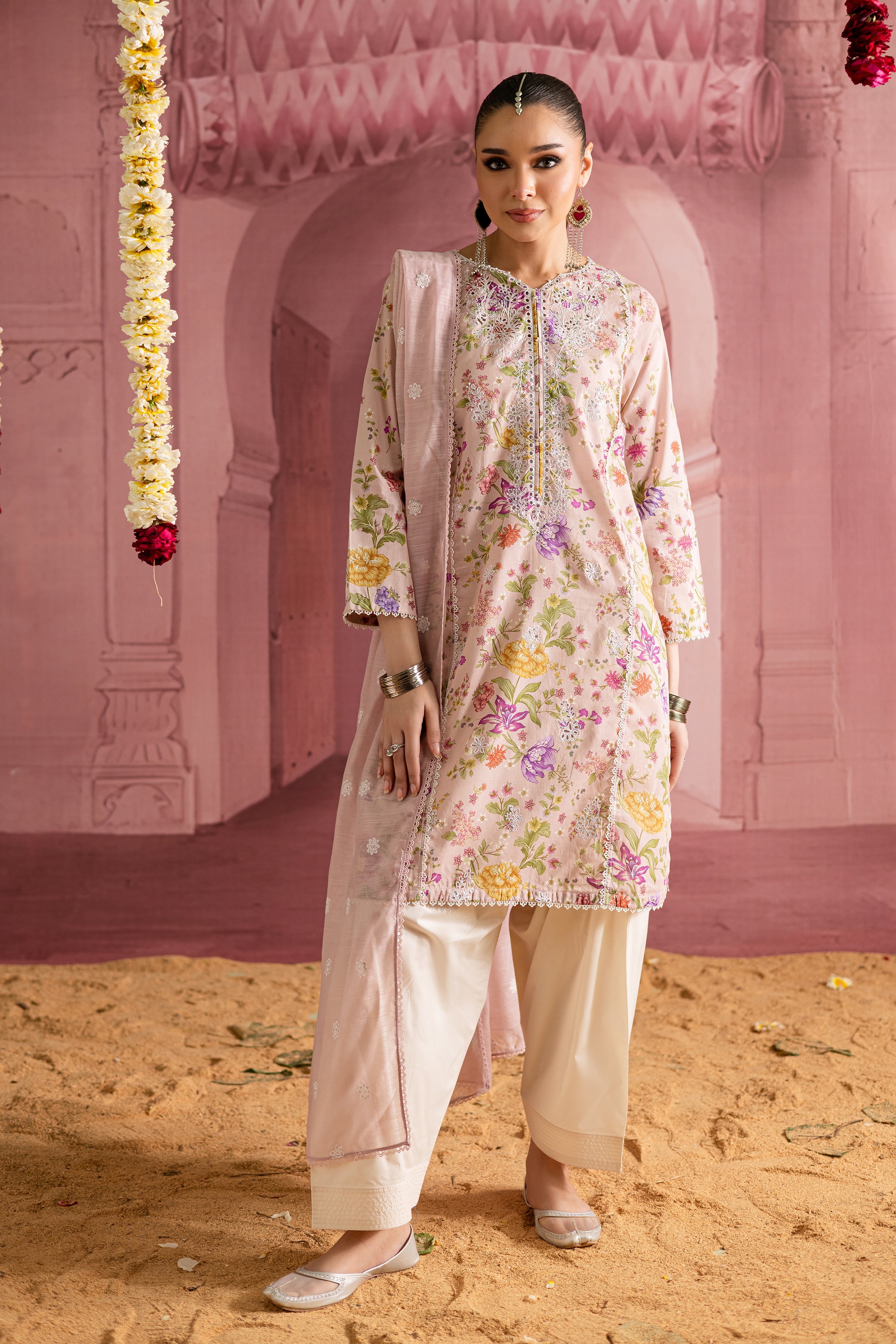 Emily 3Pc- Printed Lawn Dress With Farshi Shalwar BATIK Emily 3Pc- Printed Lawn Dress With Farshi Shalwar BATIK
