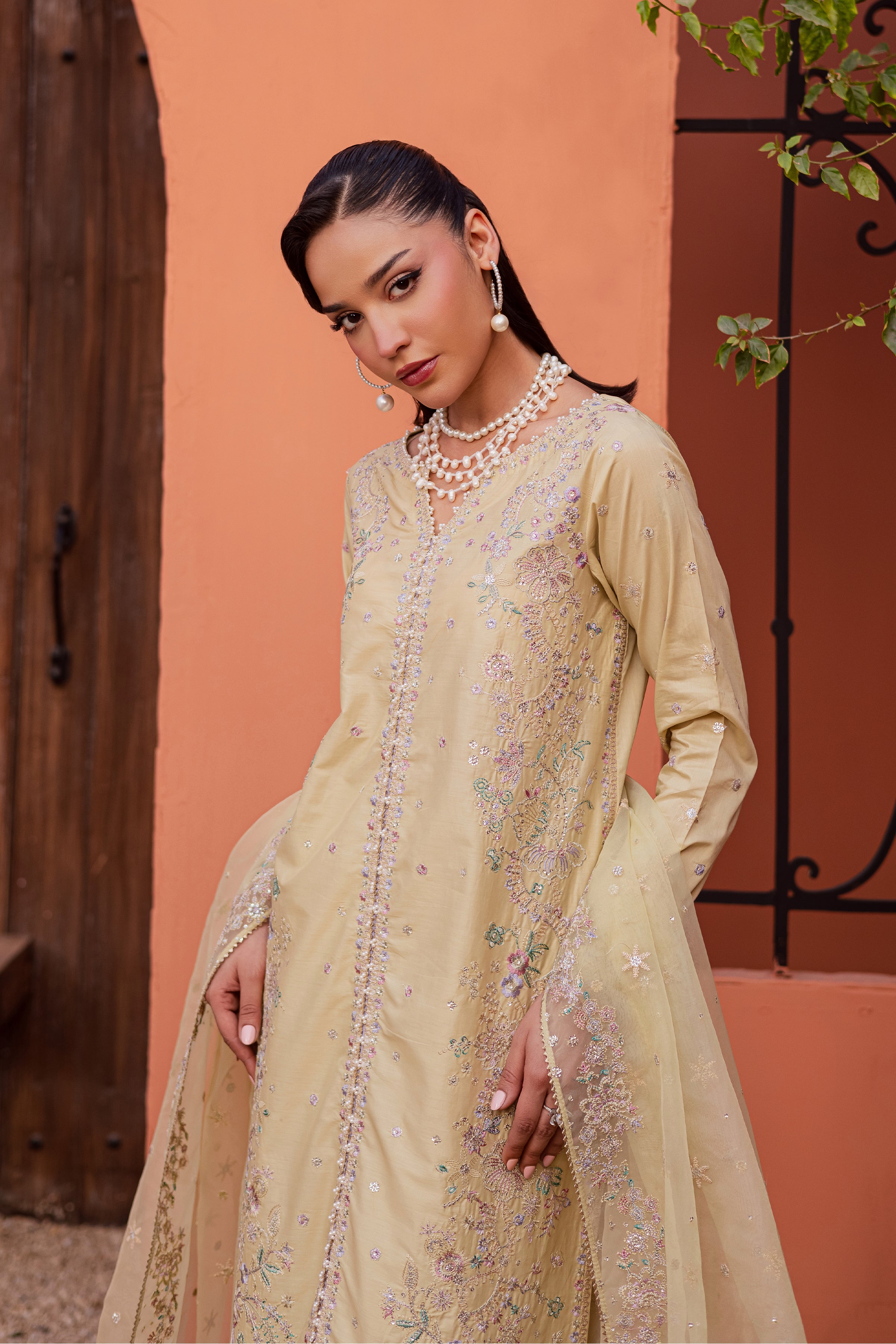 Felia 3Pc - Festive Embroidered Lawn BATIKEID2026 BATIK XS / Fawn / Giza-S / Fawn / Giza-M / Fawn / Giza-L / Fawn / Giza-XL / Fawn / Giza