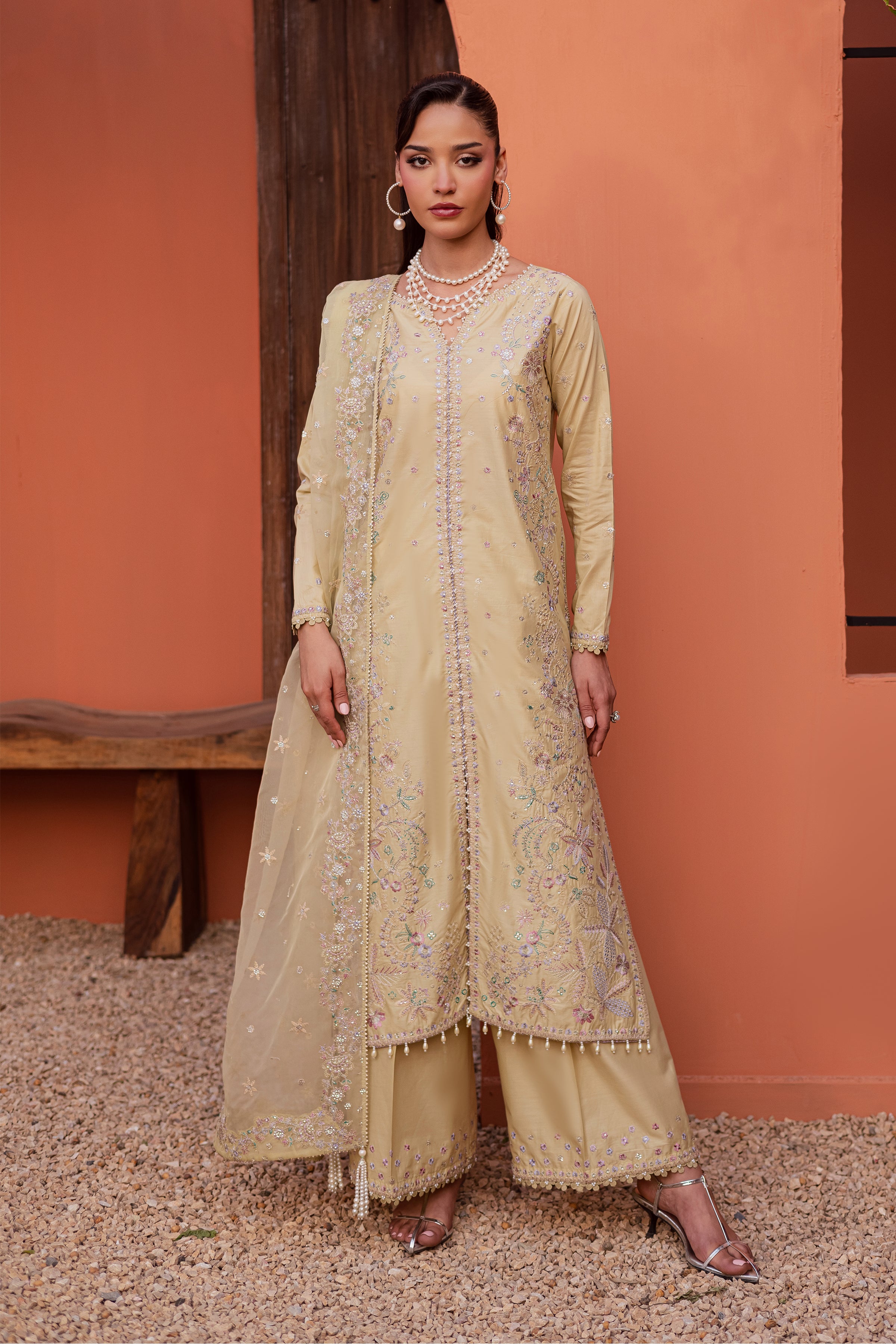 Felia 3Pc - Festive Embroidered Lawn BATIKEID2026 BATIK XS / Fawn / Giza-S / Fawn / Giza-M / Fawn / Giza-L / Fawn / Giza-XL / Fawn / Giza
