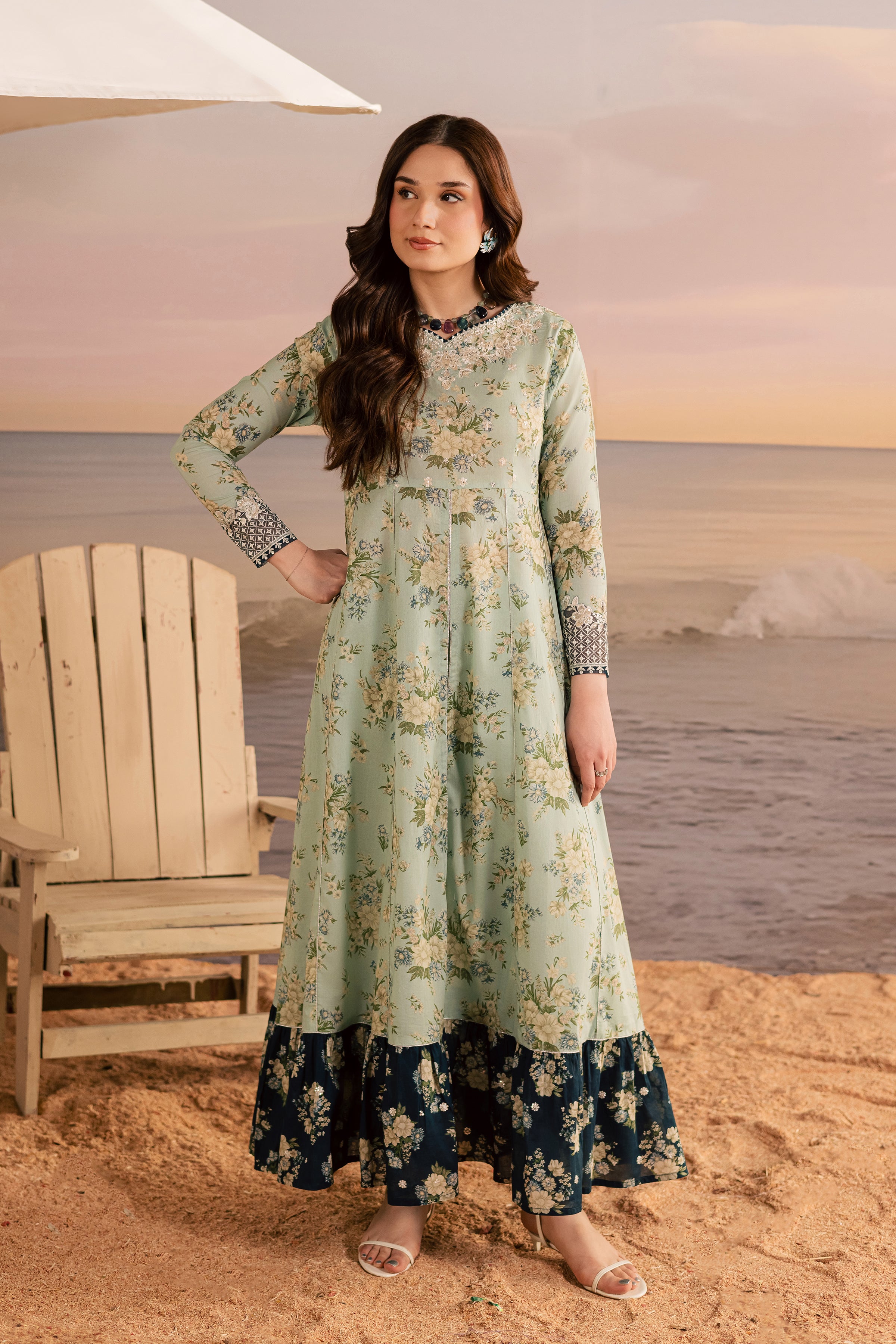 Firefly 2Pc - Printed Lawn Dress BATIKSS26 BATIK XS / Sky Blue / Lawn-S / Sky Blue / Lawn-M / Sky Blue / Lawn-L / Sky Blue / Lawn-XL / Sky Blue / Lawn
