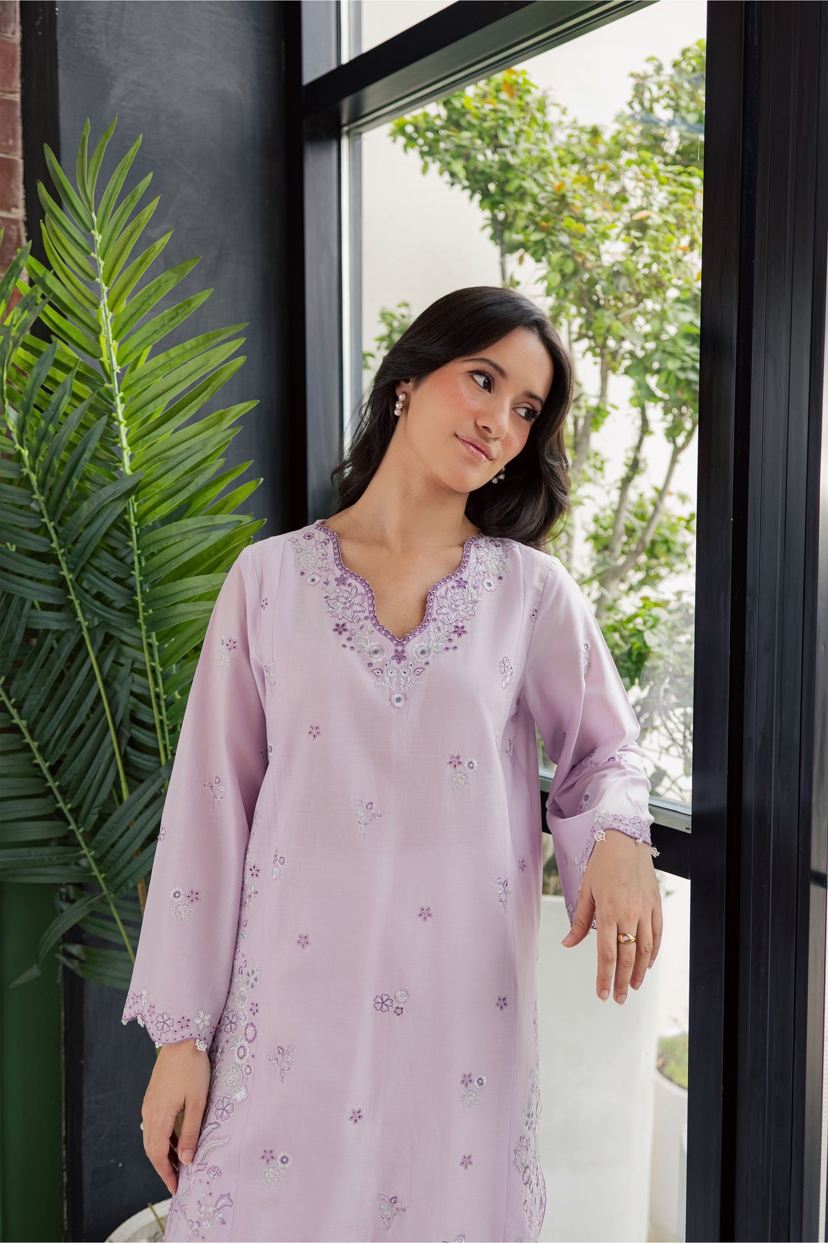 Fleura 2Pc - Embroidered Lawn Dress EverydayEdit26 BATIK XS / Lilac / Pima Lawn
