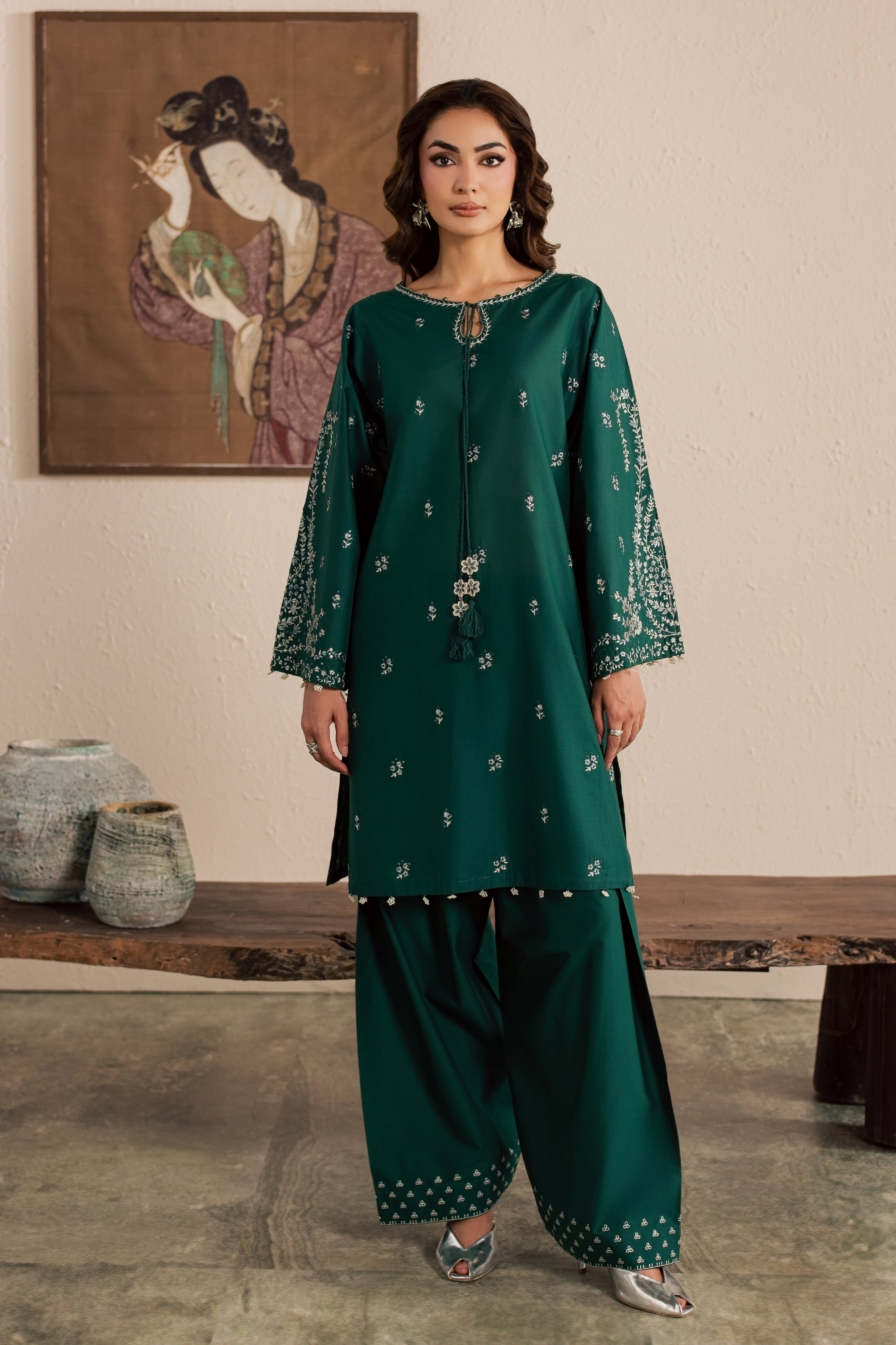 Green Nairobi 2Pc - Embroidered Lawn Dress EverydayEdit26 BATIK XS / Perzik Green / Pima Lawn-S / Perzik Green / Pima Lawn-M / Perzik Green / Pima Lawn-L / Perzik Green / Pima Lawn-XL / Perzik Green / Pima Lawn