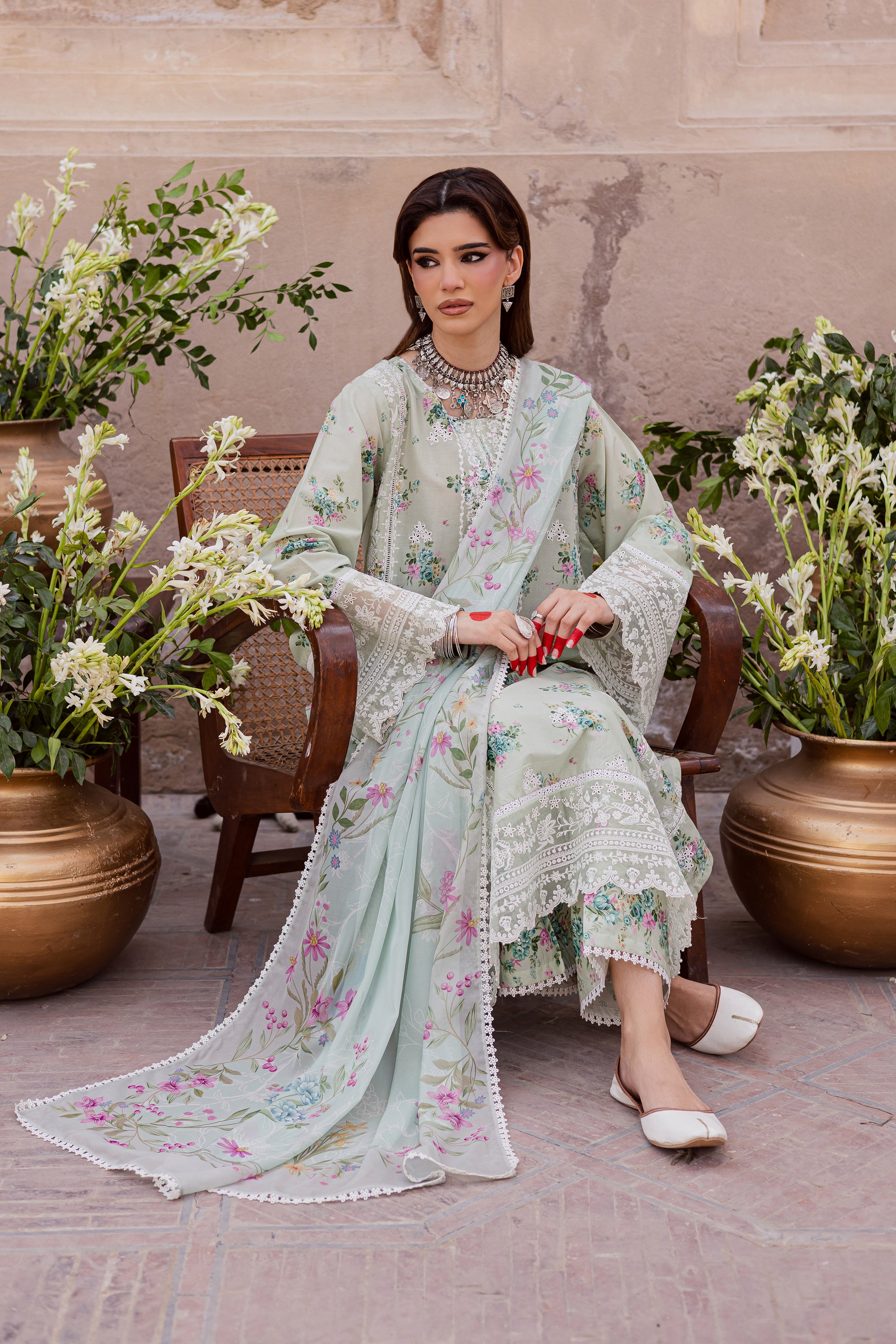 Green Pie 3Pc - Festive Eid Prints BATIKEID2026 BATIK XS / Green / Lawn-S / Green / Lawn-M / Green / Lawn-L / Green / Lawn-XL / Green / Lawn