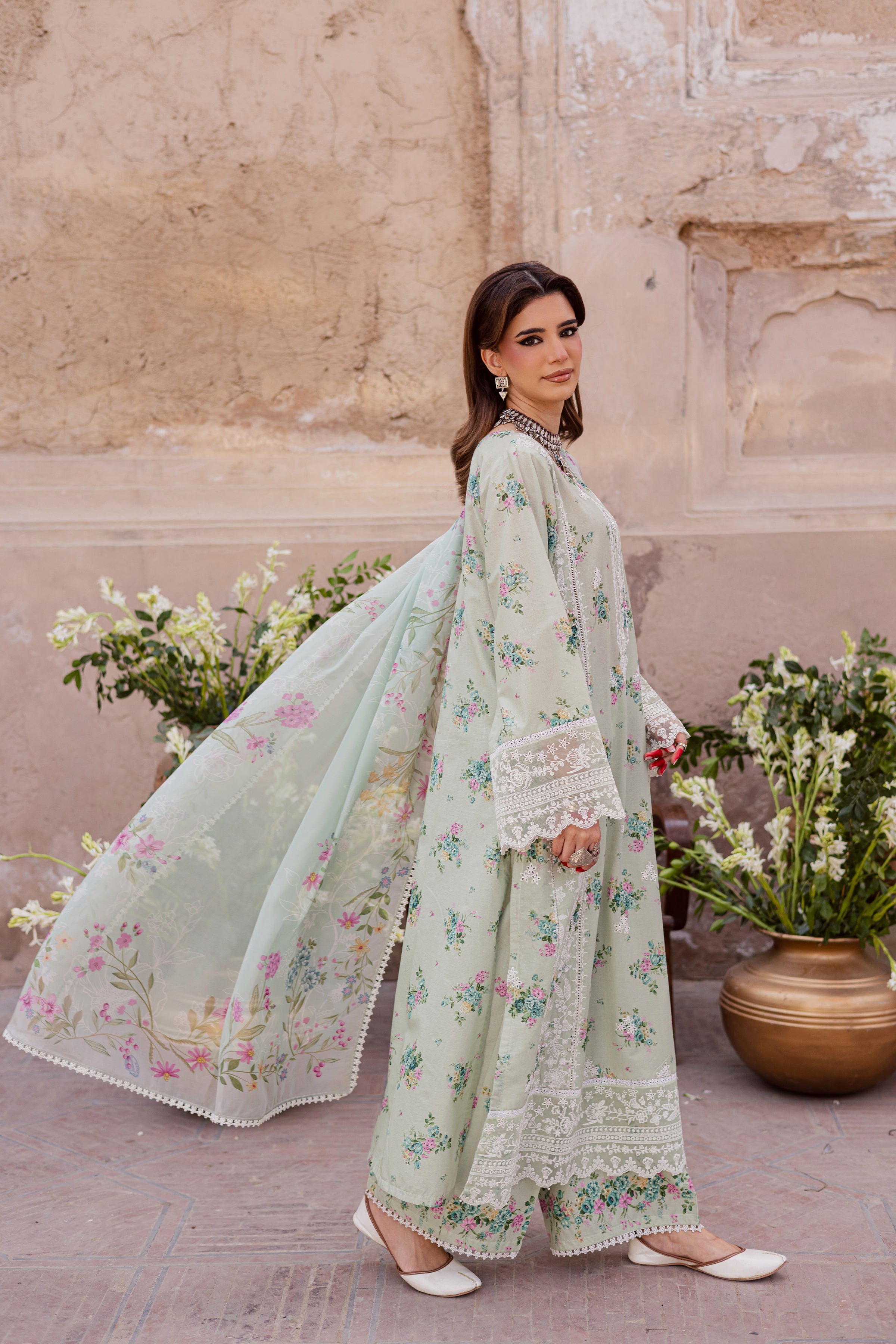 Green Pie 3Pc - Festive Eid Prints BATIKEID2026 BATIK XS / Green / Lawn-S / Green / Lawn-M / Green / Lawn-L / Green / Lawn-XL / Green / Lawn