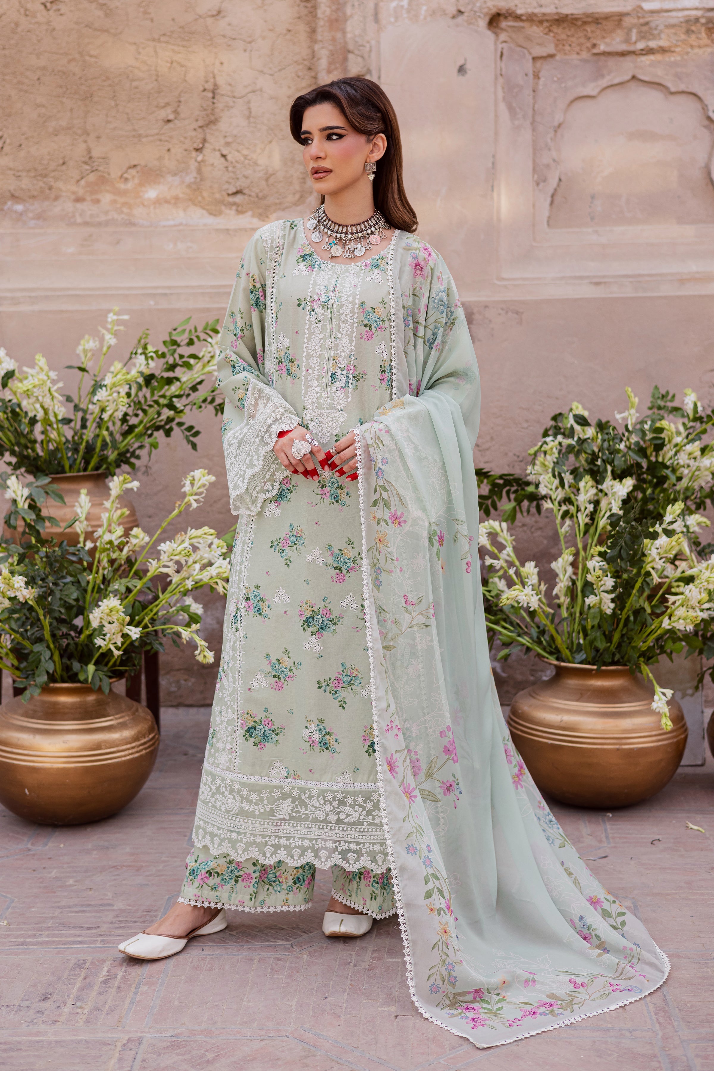 Green Pie 3Pc - Festive Eid Prints BATIKEID2026 BATIK XS / Green / Lawn-S / Green / Lawn-M / Green / Lawn-L / Green / Lawn-XL / Green / Lawn