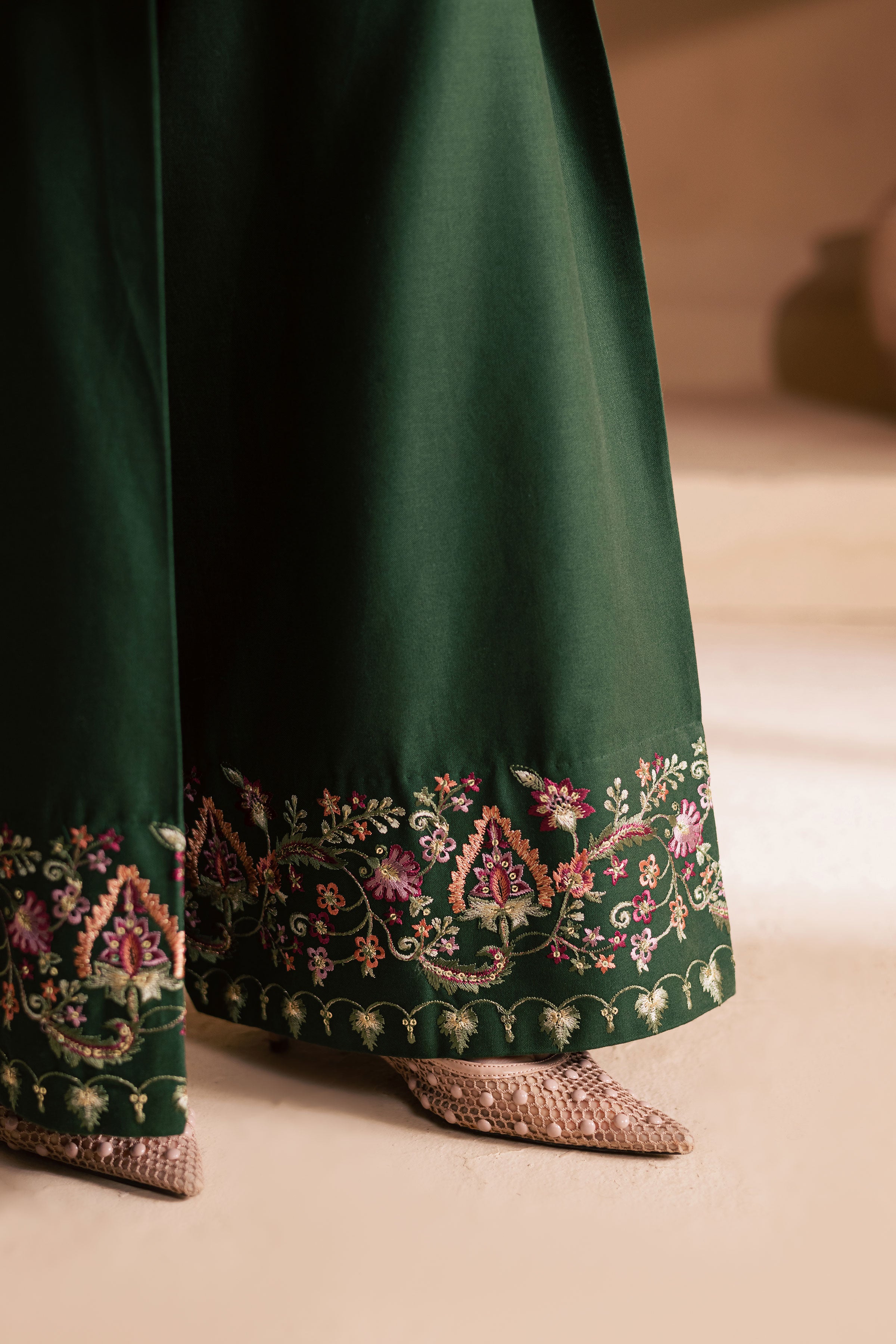 Green Shine 2Pc - Embroidered Khaddar Dress BATIK WINTER PRET 2025 BATIK XS / Bottle Green / Khaddar-S / Bottle Green / Khaddar-M / Bottle Green / Khaddar-L / Bottle Green / Khaddar-XL / Bottle Green / Khaddar