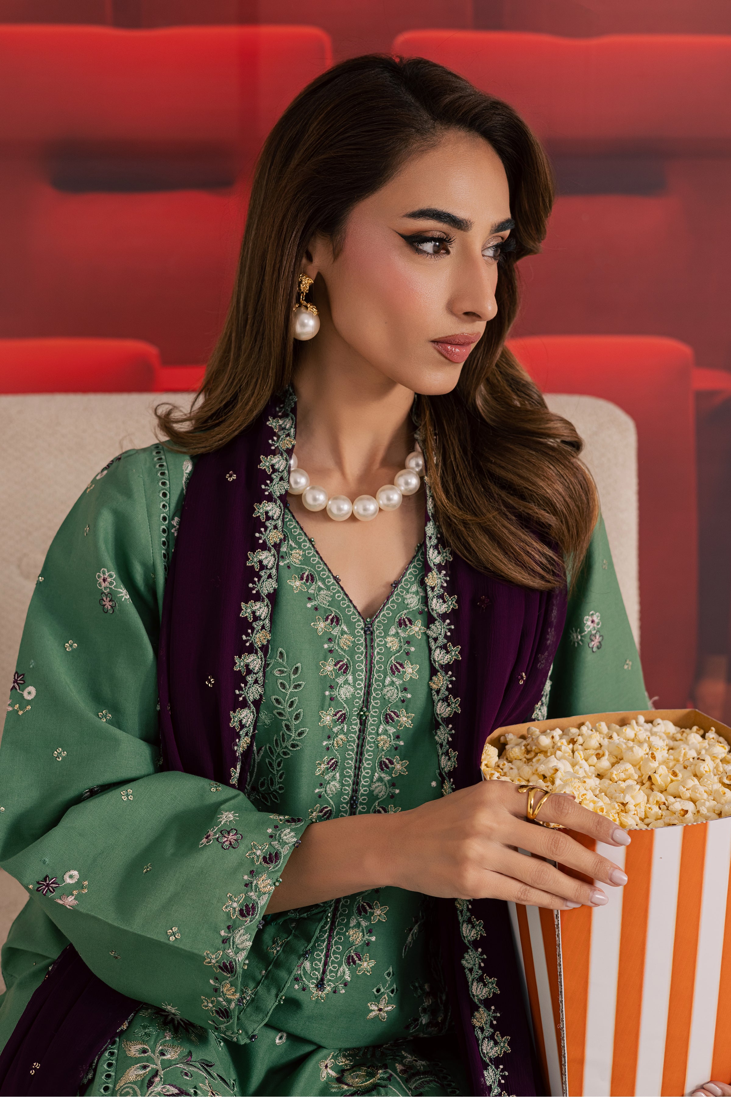 Green Spruce 3Pc - Embroidered Khaddar Dress BATIK WINTER PRET 2025 BATIK XS / Frosty Spruce / Khaddar-S / Frosty Spruce / Khaddar-M / Frosty Spruce / Khaddar-L / Frosty Spruce / Khaddar-XL / Frosty Spruce / Khaddar
