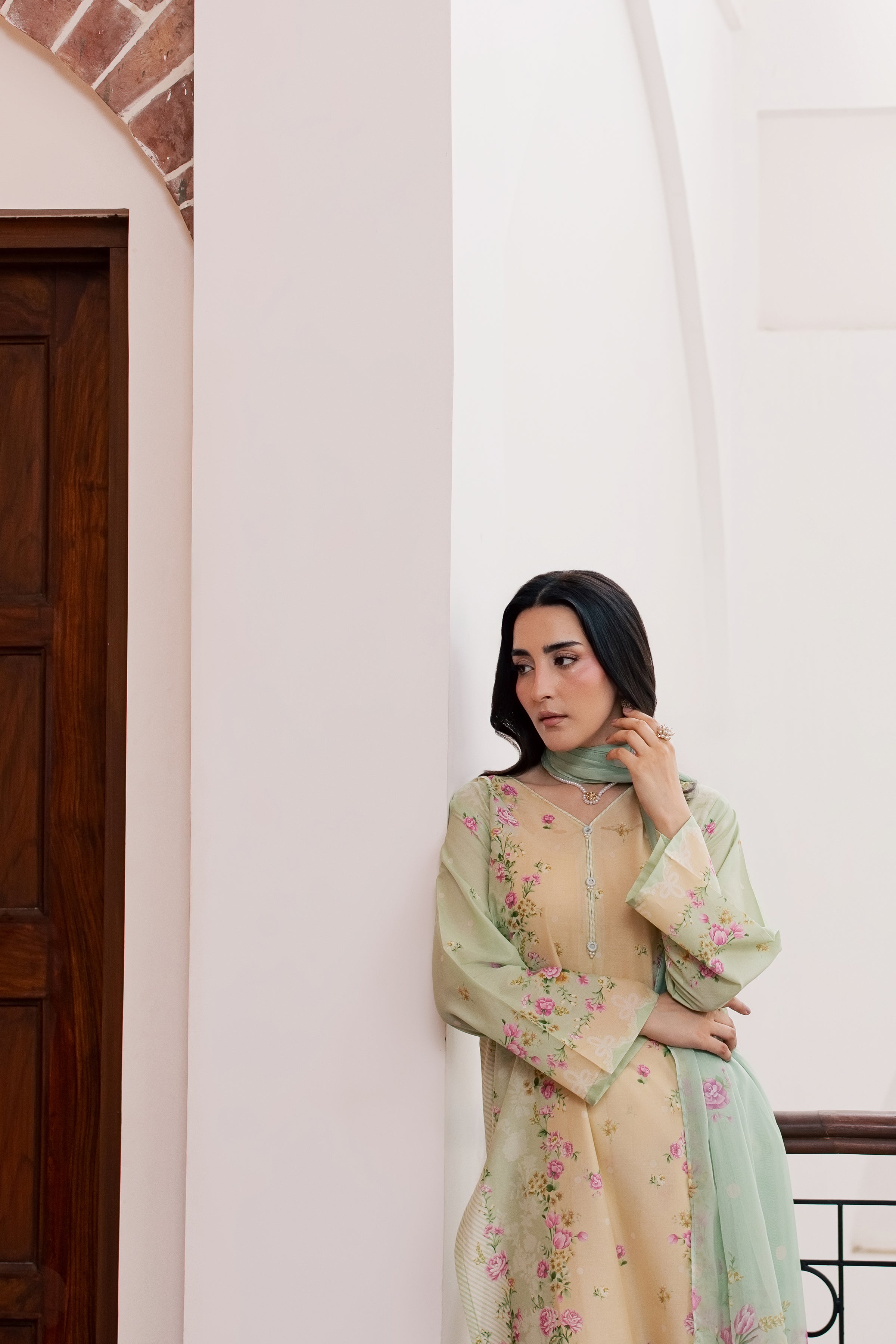 Green Sylvia 3Pc - Printed Lawn Dress BATIKSS26 BATIK XS / Lime Green / Lawn-S / Lime Green / Lawn-M / Lime Green / Lawn-L / Lime Green / Lawn-XL / Lime Green / Lawn