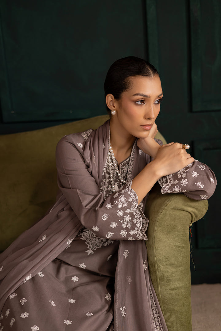 Grey 3Pc - Embroidered Khaddar Dress BATIK WINTER PRET 2025  BATIK   XS / Grey / Khaddar-S / Grey / Khaddar-M / Grey / Khaddar-L / Grey / Khaddar-XL / Grey / Khaddar