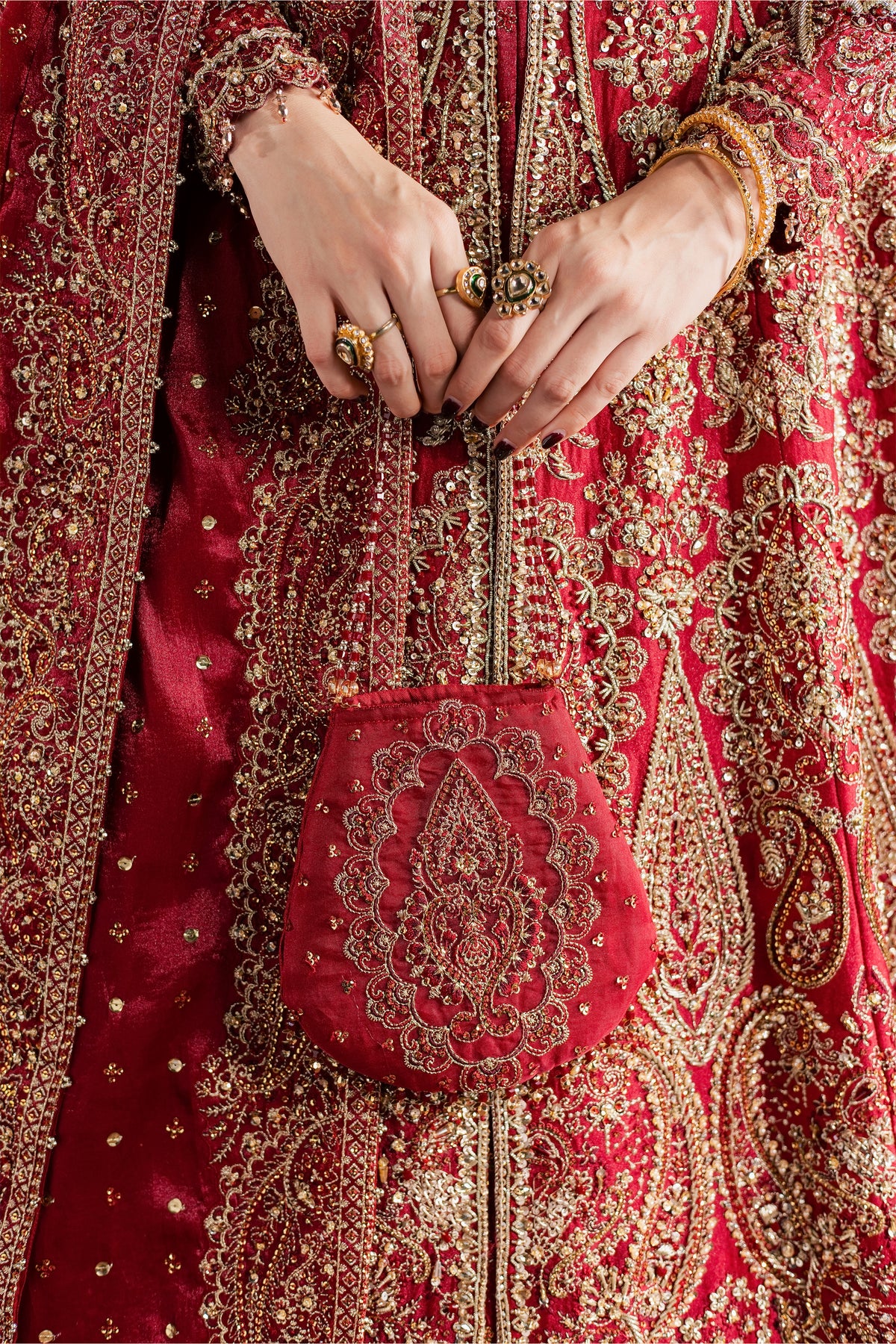 Gul e Zeenat 4Pc - Bridal Dress BATIKBRIDAL2026 BATIK S / Red / Luméra Silk