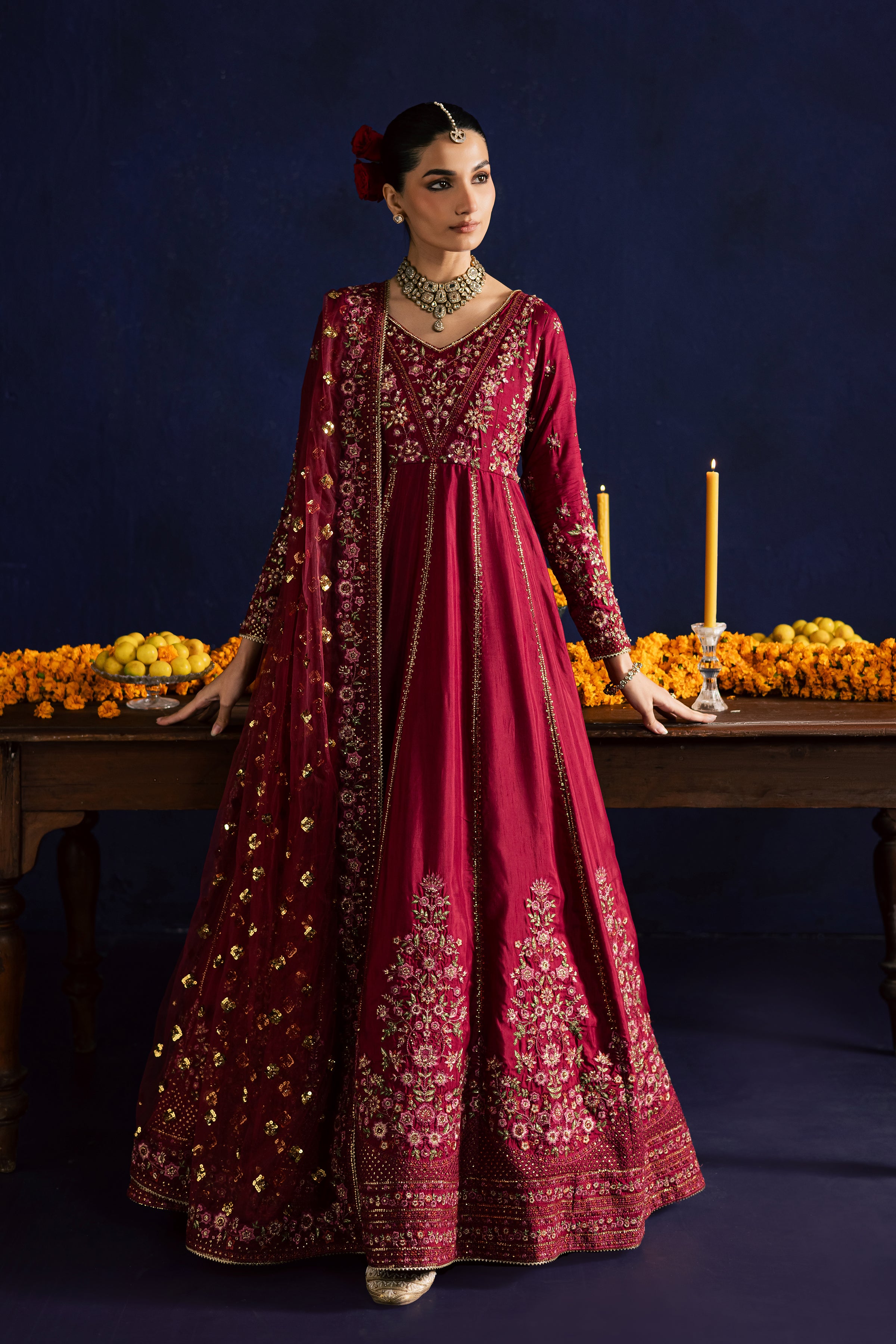 Gulluno 3Pc- Wedding Formal Dress BATIKSTUDIO2025 BATIK S / Red / Raw Silk-M / Red / Raw Silk-L / Red / Raw Silk