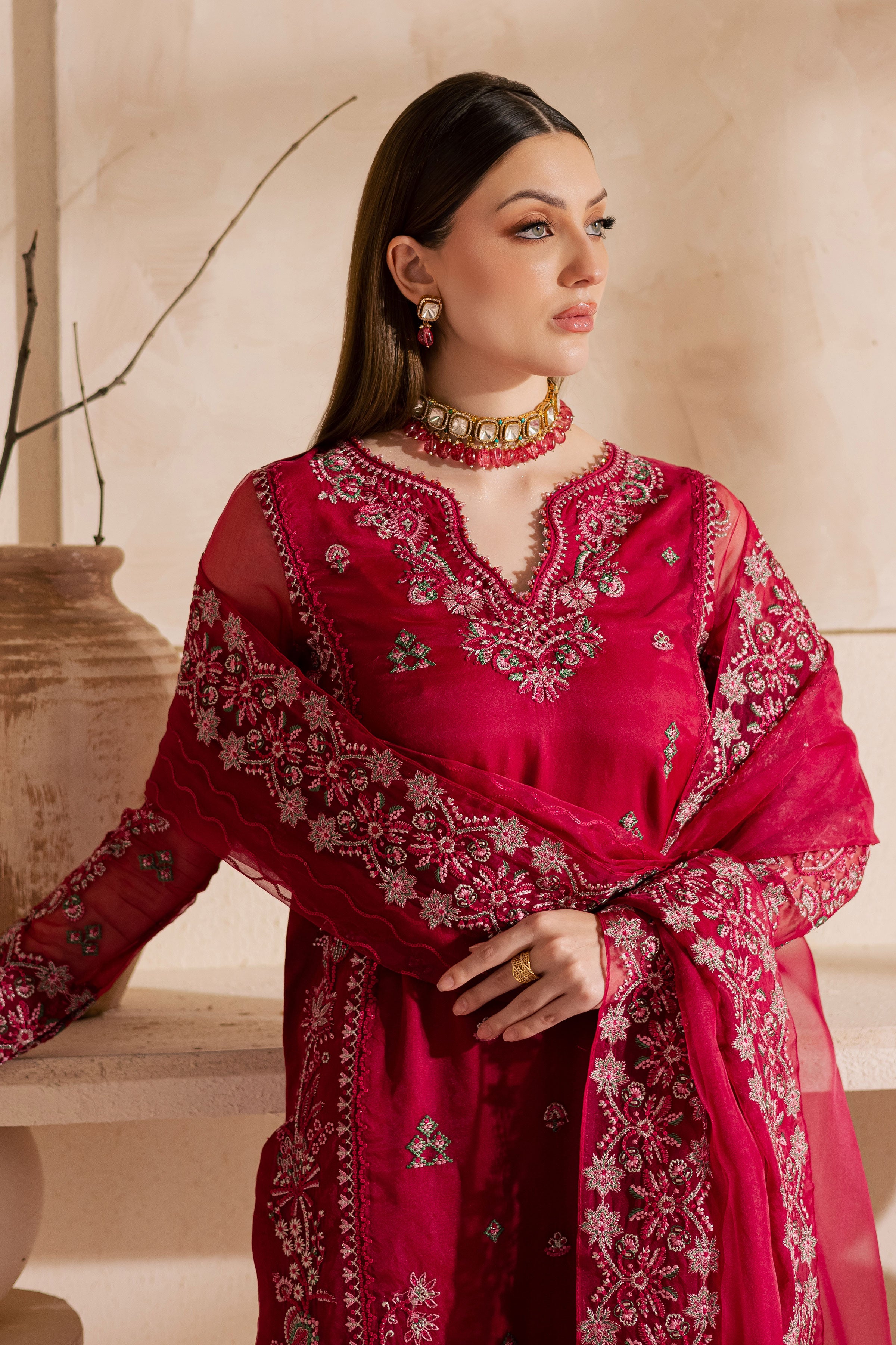 Gulshan Zara 3Pc - Embroidered Luxe Pret BATIKLuxePRET2025 BATIK XS / Fuchsia Pink / Raw Silk & Organza-S / Fuchsia Pink / Raw Silk & Organza-M / Fuchsia Pink / Raw Silk & Organza-L / Fuchsia Pink / Raw Silk & Organza-XL / Fuchsia Pink / Raw Silk & Organza