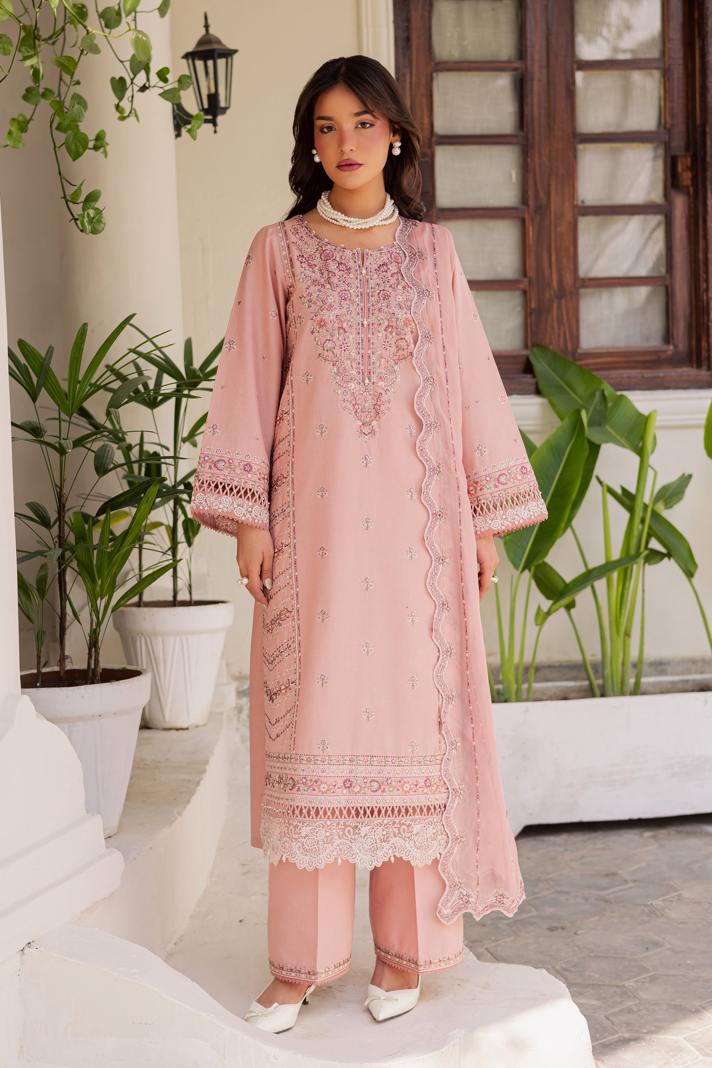 Gulzaar 3Pc - Embroidered Khaddar Dress BATIK WINTER PRET 2025 BATIK XS / Taffy Pink / Khaddar-S / Taffy Pink / Khaddar-M / Taffy Pink / Khaddar-L / Taffy Pink / Khaddar-XL / Taffy Pink / Khaddar