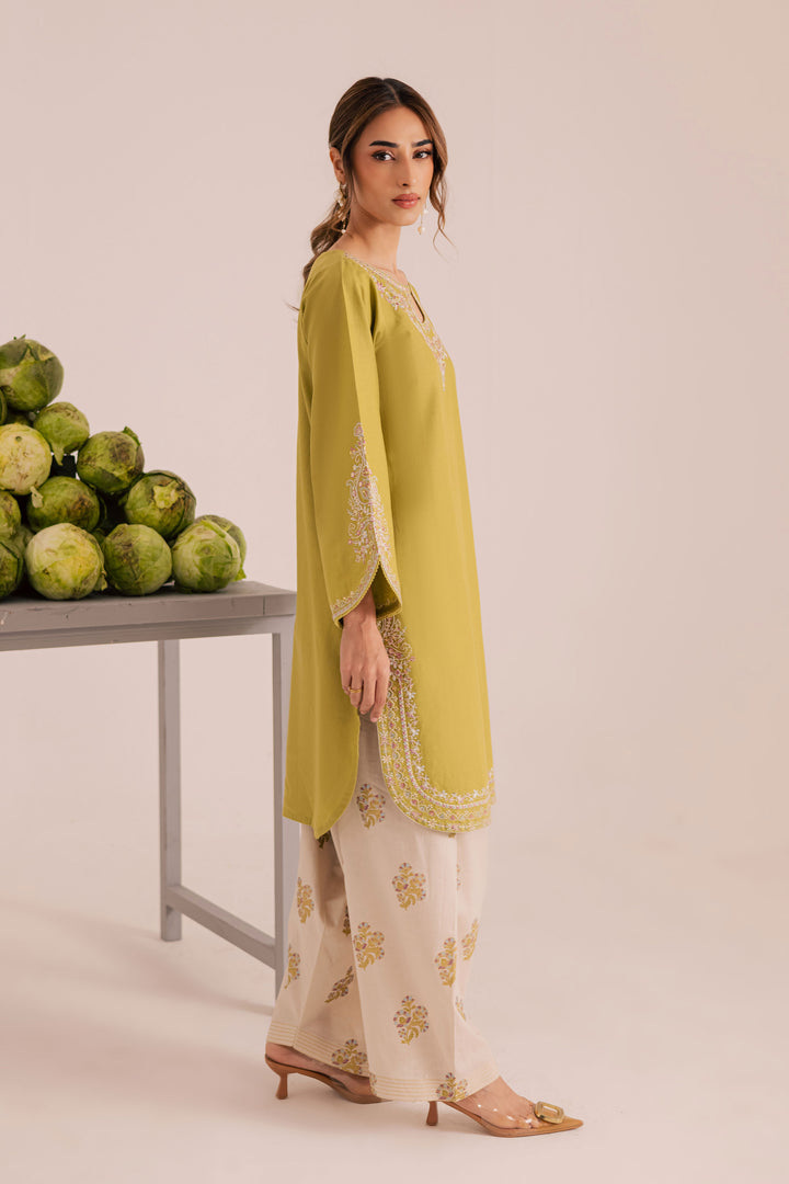 Hailstorm 2Pc - Embroidered Khaddar Dress BATIK WINTER PRET 2025  BATIK   XS / Pear Green / Khaddar-S / Pear Green / Khaddar-M / Pear Green / Khaddar-L / Pear Green / Khaddar-XL / Pear Green / Khaddar