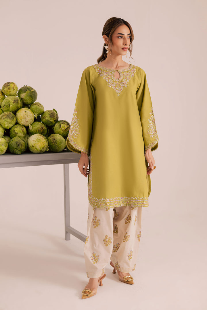 Hailstorm 2Pc - Embroidered Khaddar Dress BATIK WINTER PRET 2025  BATIK   XS / Pear Green / Khaddar-S / Pear Green / Khaddar-M / Pear Green / Khaddar-L / Pear Green / Khaddar-XL / Pear Green / Khaddar