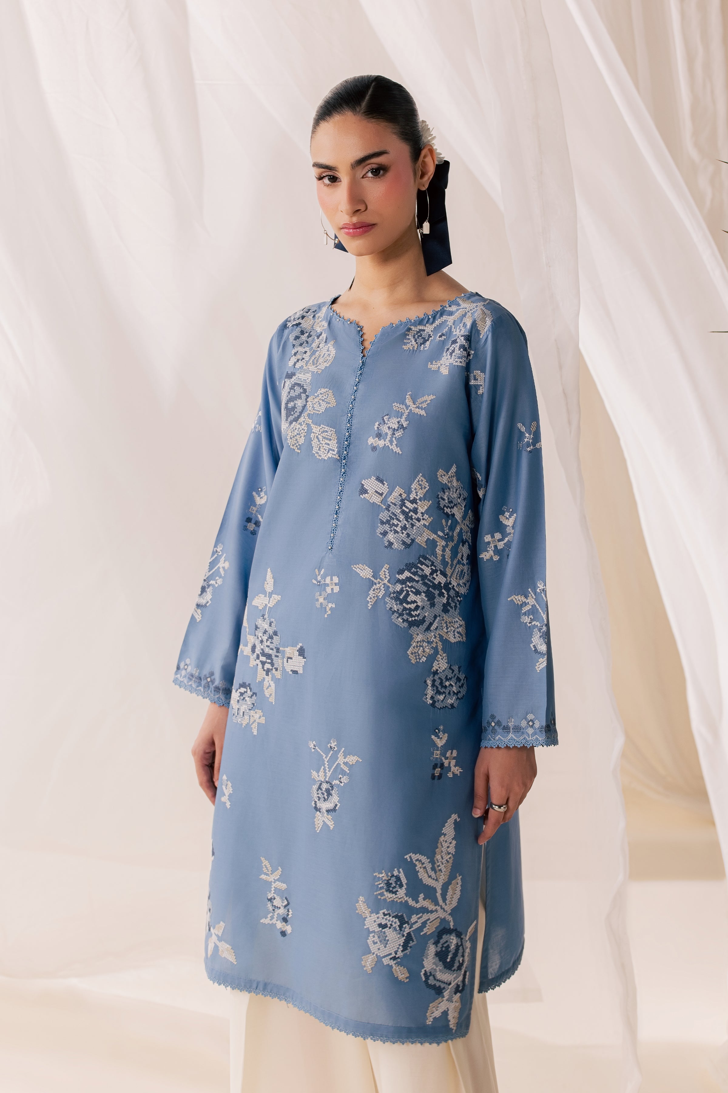 Havier 2Pc - Luxury Embroidered Lawn BATIKSS26 BATIK XS / Quite Harbor / Pima Lawn