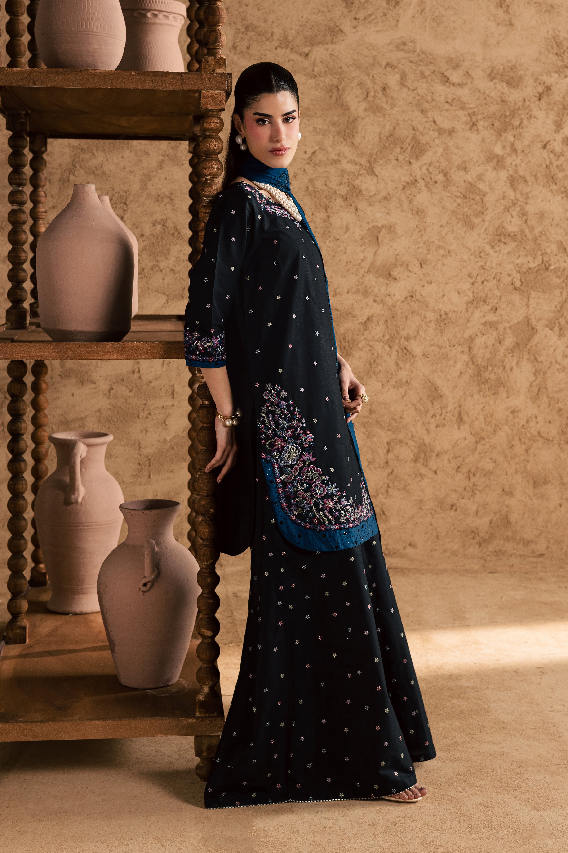 Hayaam 3Pc - Festive Eid Pret BATIKEID2026 BATIK XS / Black / Giza-S / Black / Giza-M / Black / Giza-L / Black / Giza-XL / Black / Giza